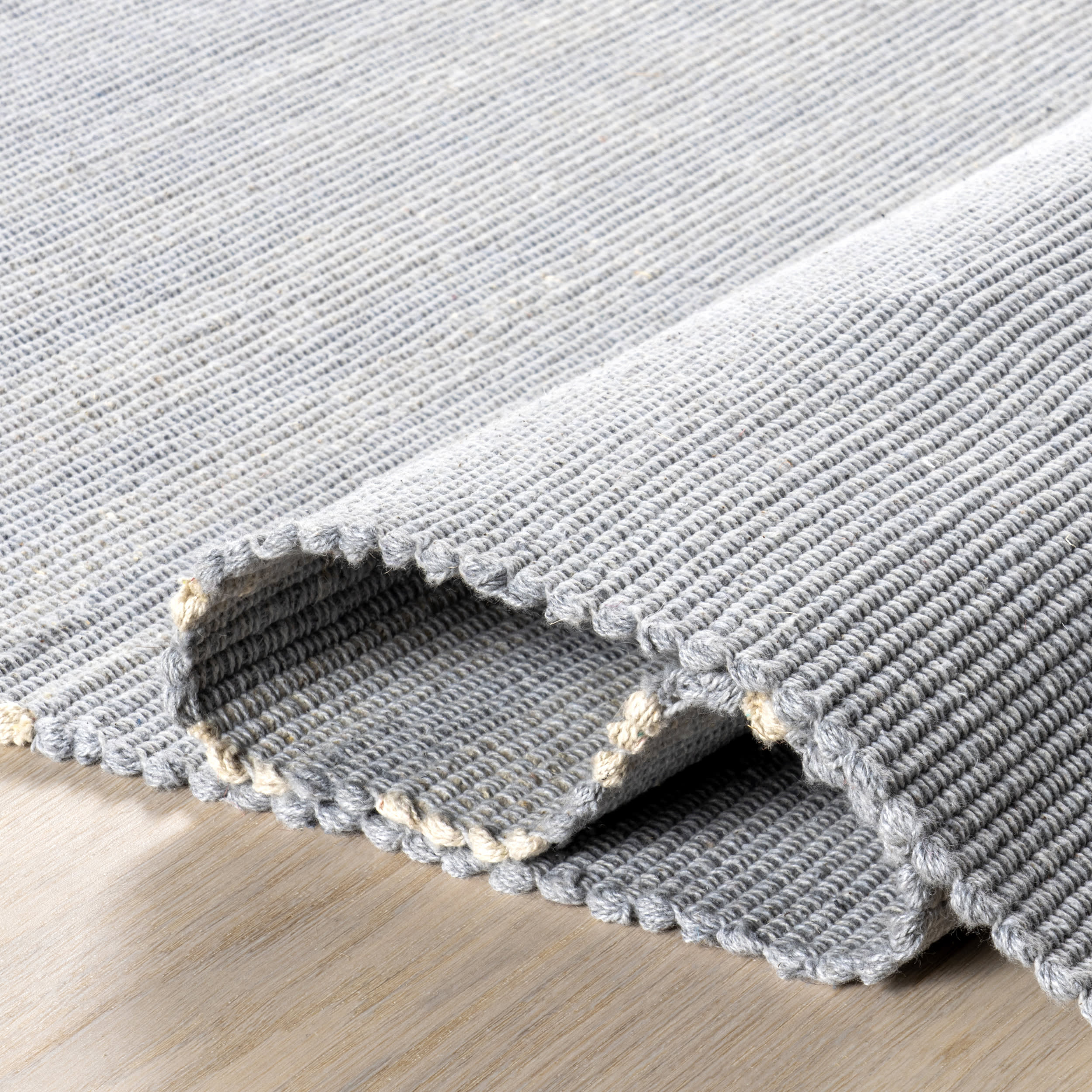 Bergamot Striped Cotton Rug | Blue Grey - Image 8