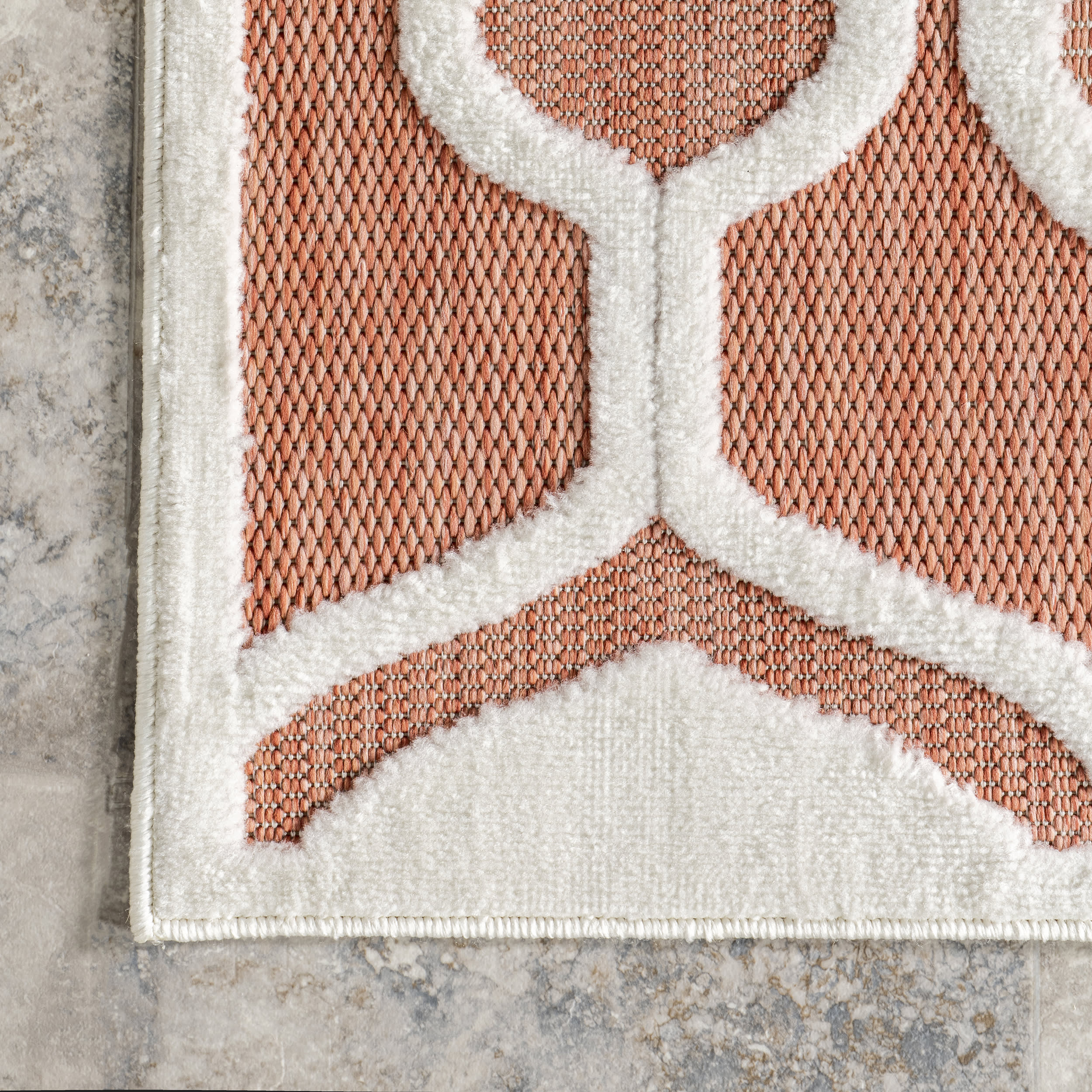Bernita Geometric Indoor/Outdoor Rug | Brick - Image 3