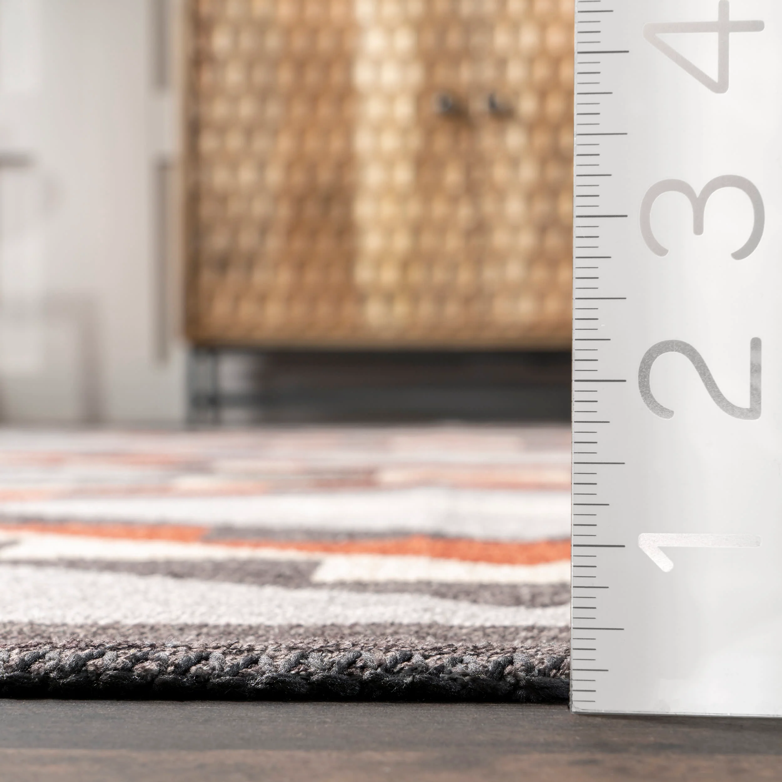 Bertha Washable Mountain Peaks Rug | Grey - Image 5