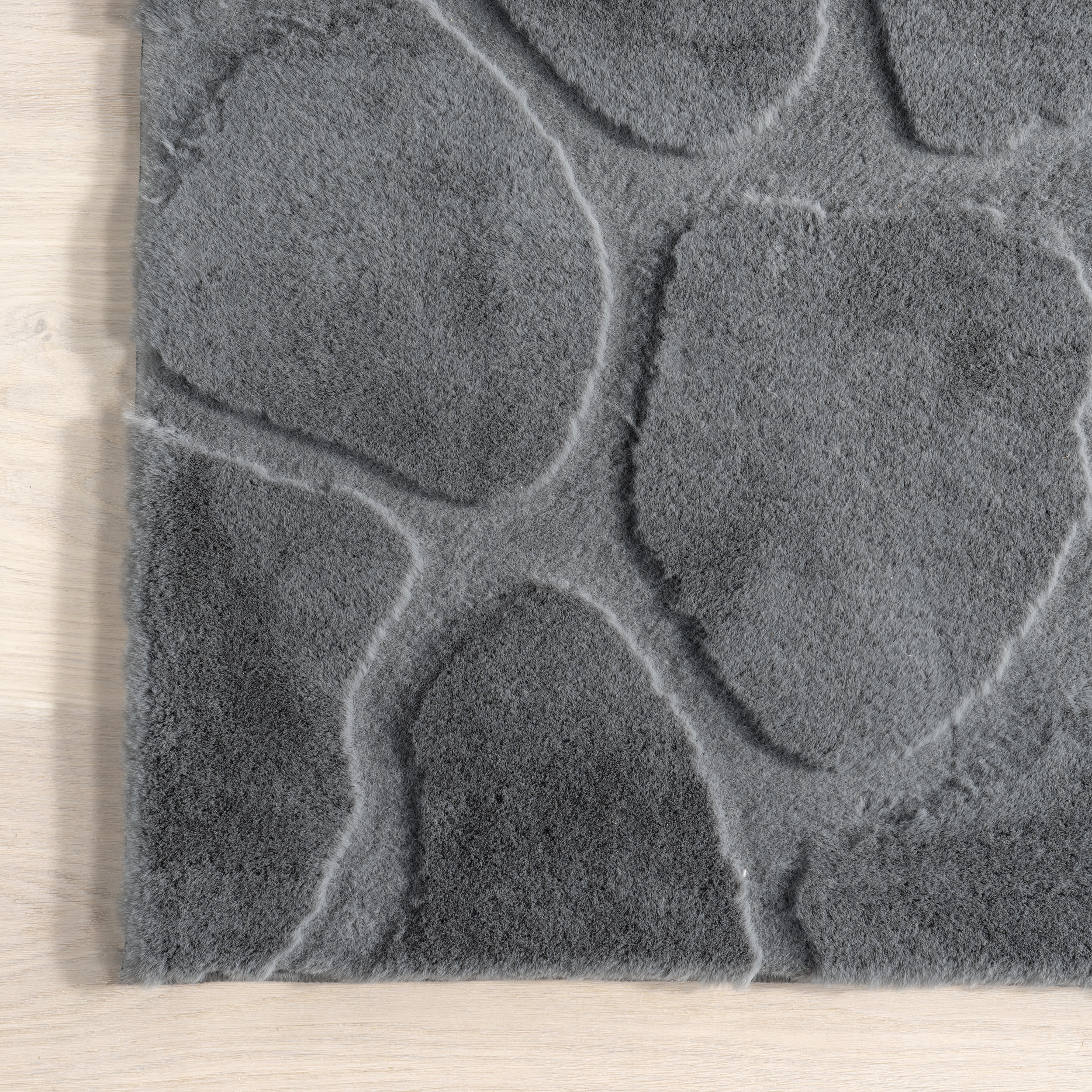 Bertie Pebble Plush Cloud Washable Rug | Grey Blue - Image 3