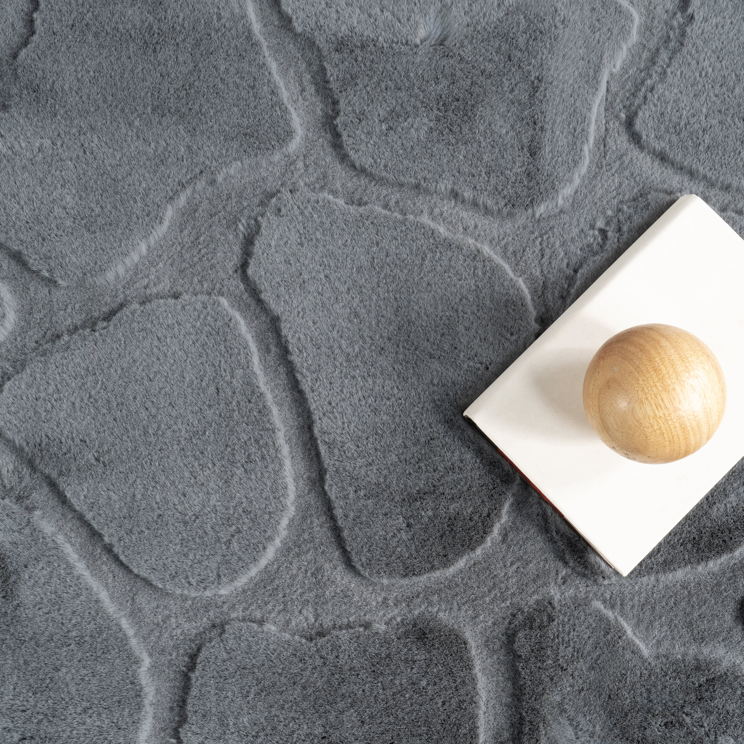 Bertie Pebble Plush Cloud Washable Rug | Grey Blue - Image 7
