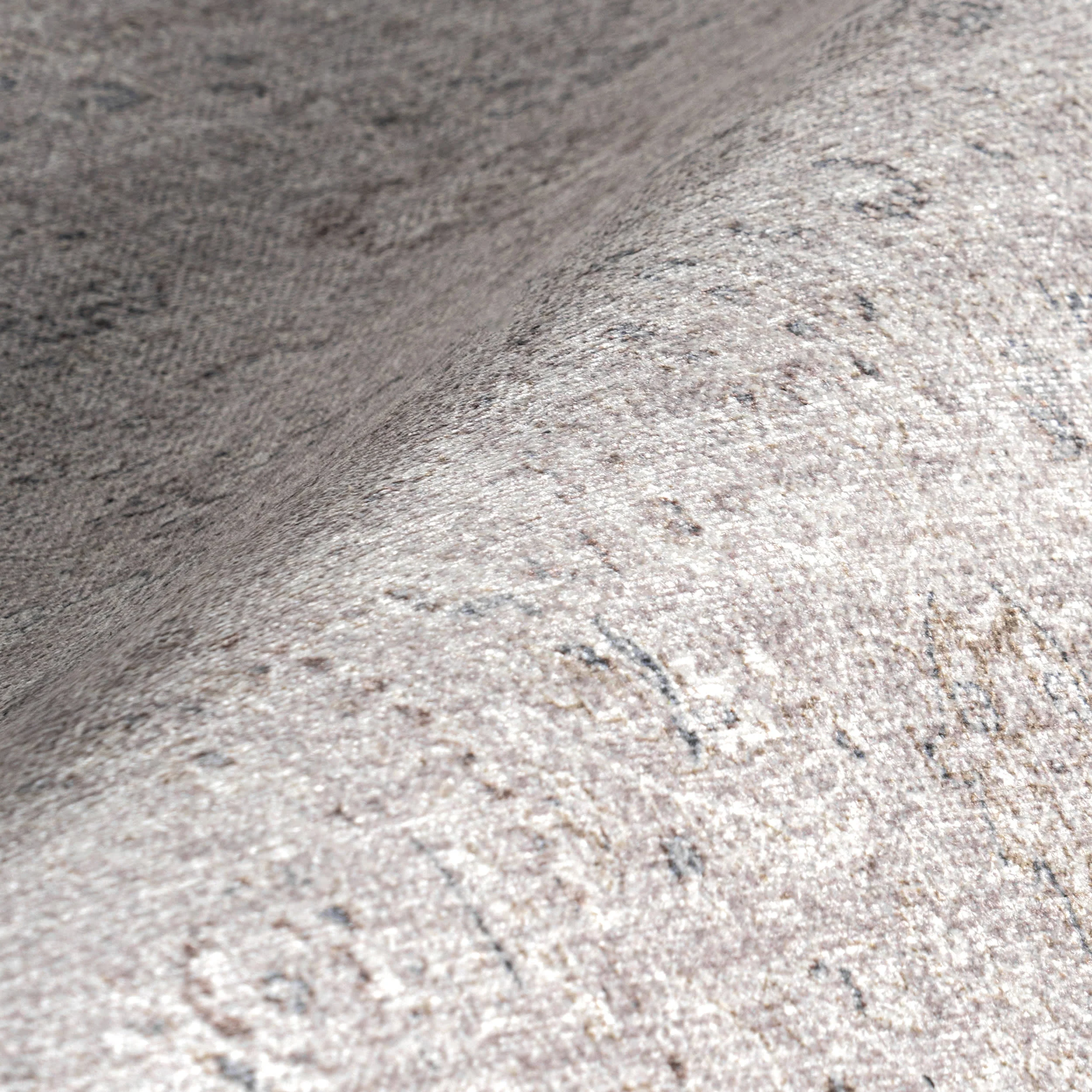 Bessie Fringed Vintage Medallion Washable Rug | Pink Beige - Image 3