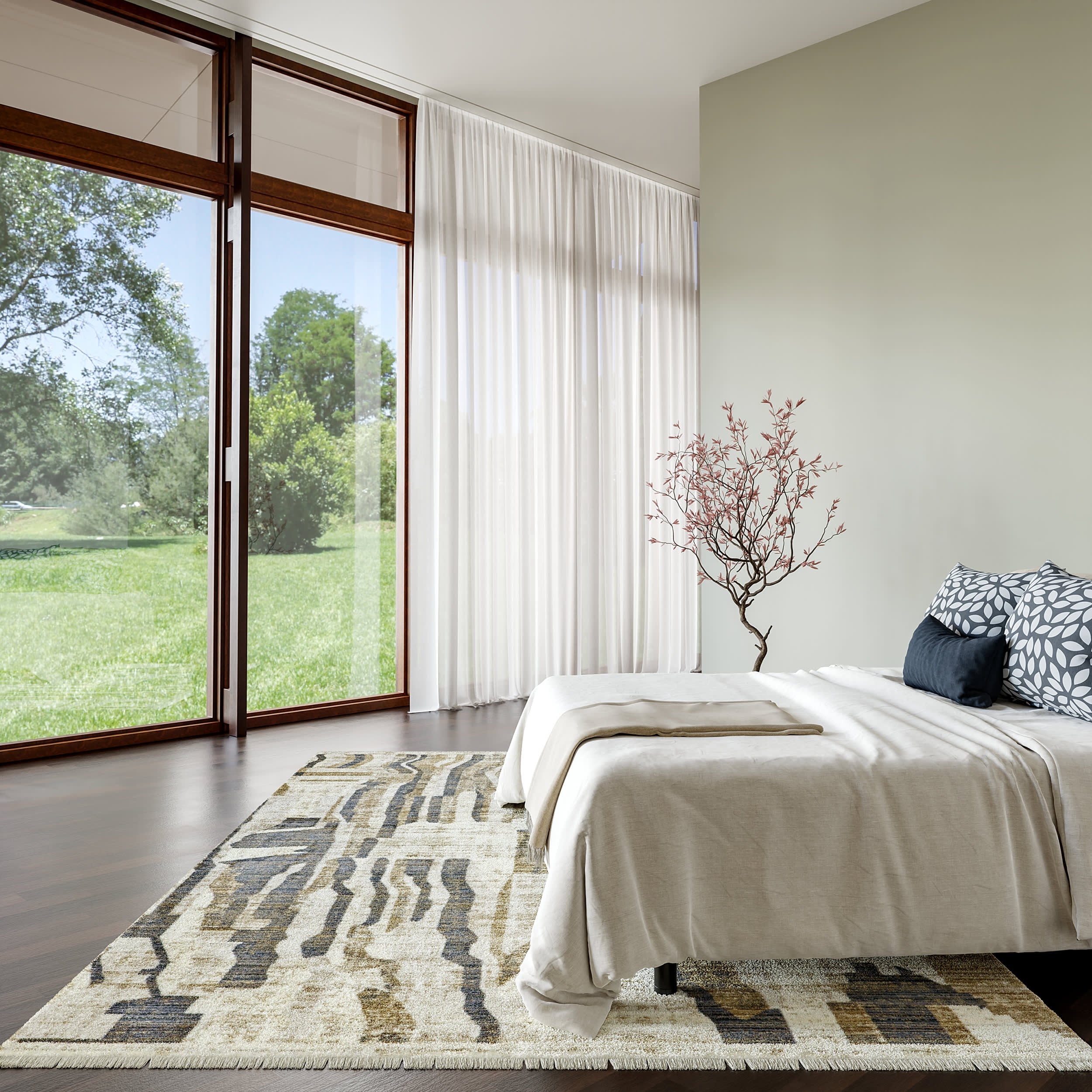 Bheri Abstract Rug | Beige - Image 7