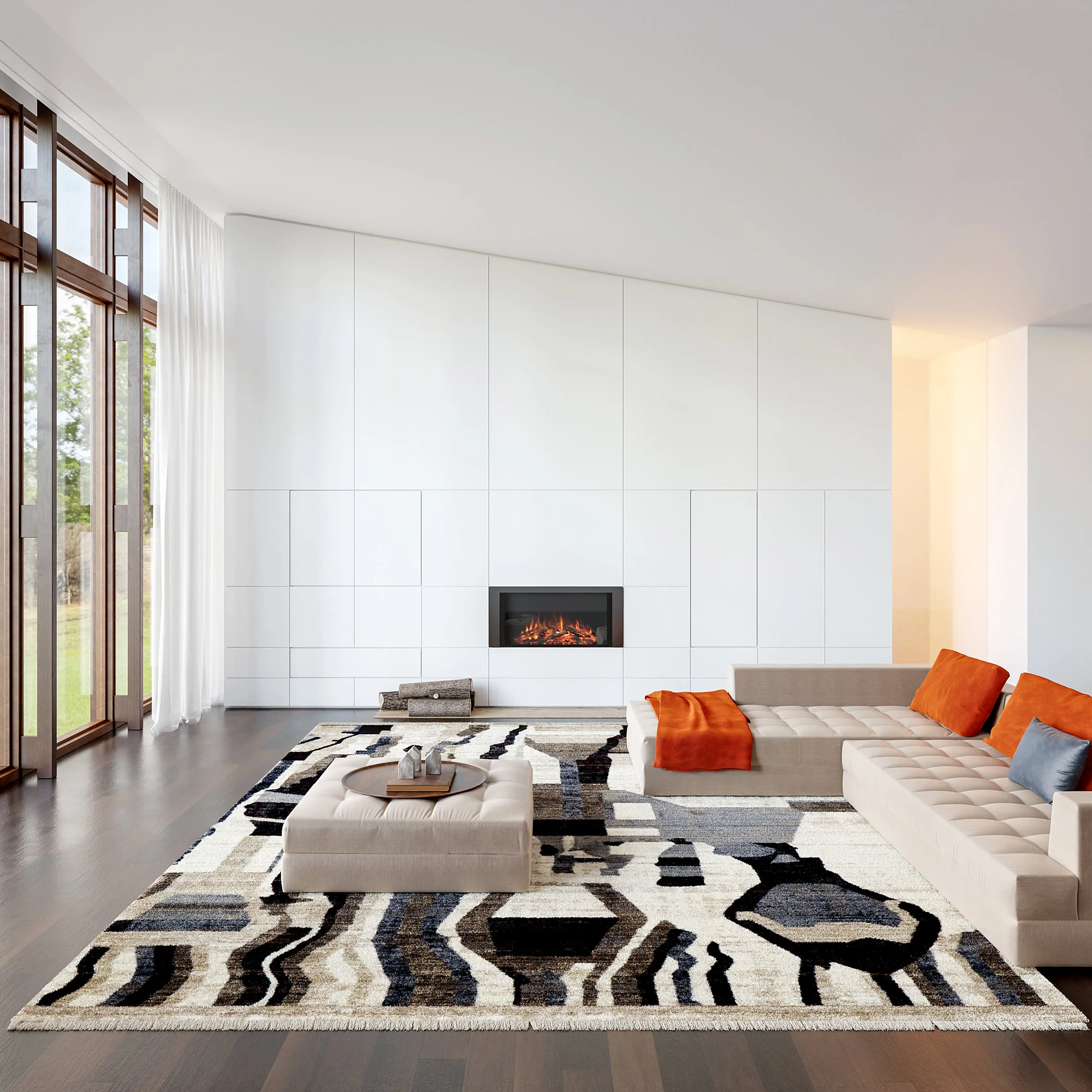 Bheri Abstract Rug | Multicolor - Image 2