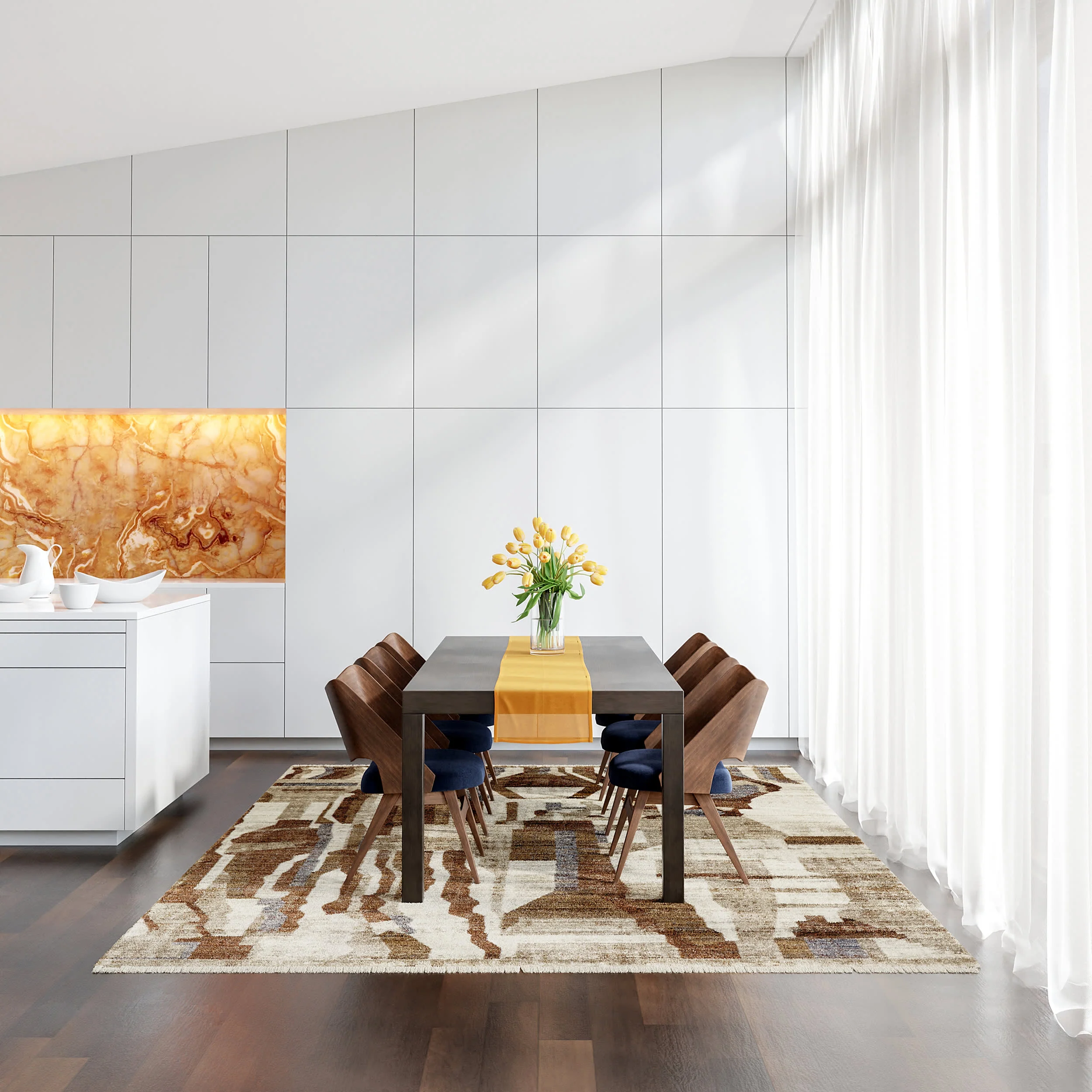 Bheri Abstract Rug | Rust - Image 2