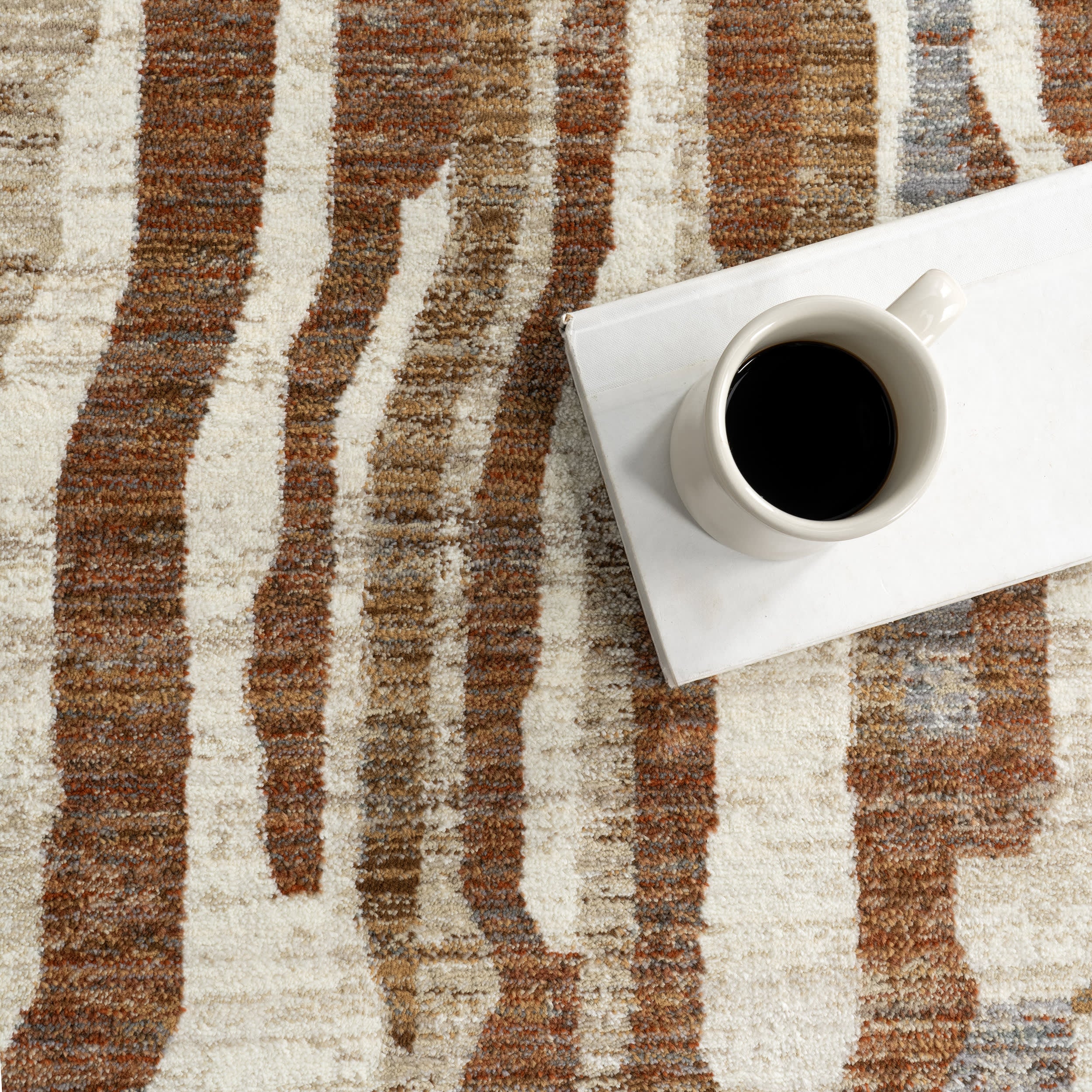 Bheri Abstract Rug | Rust - Image 7