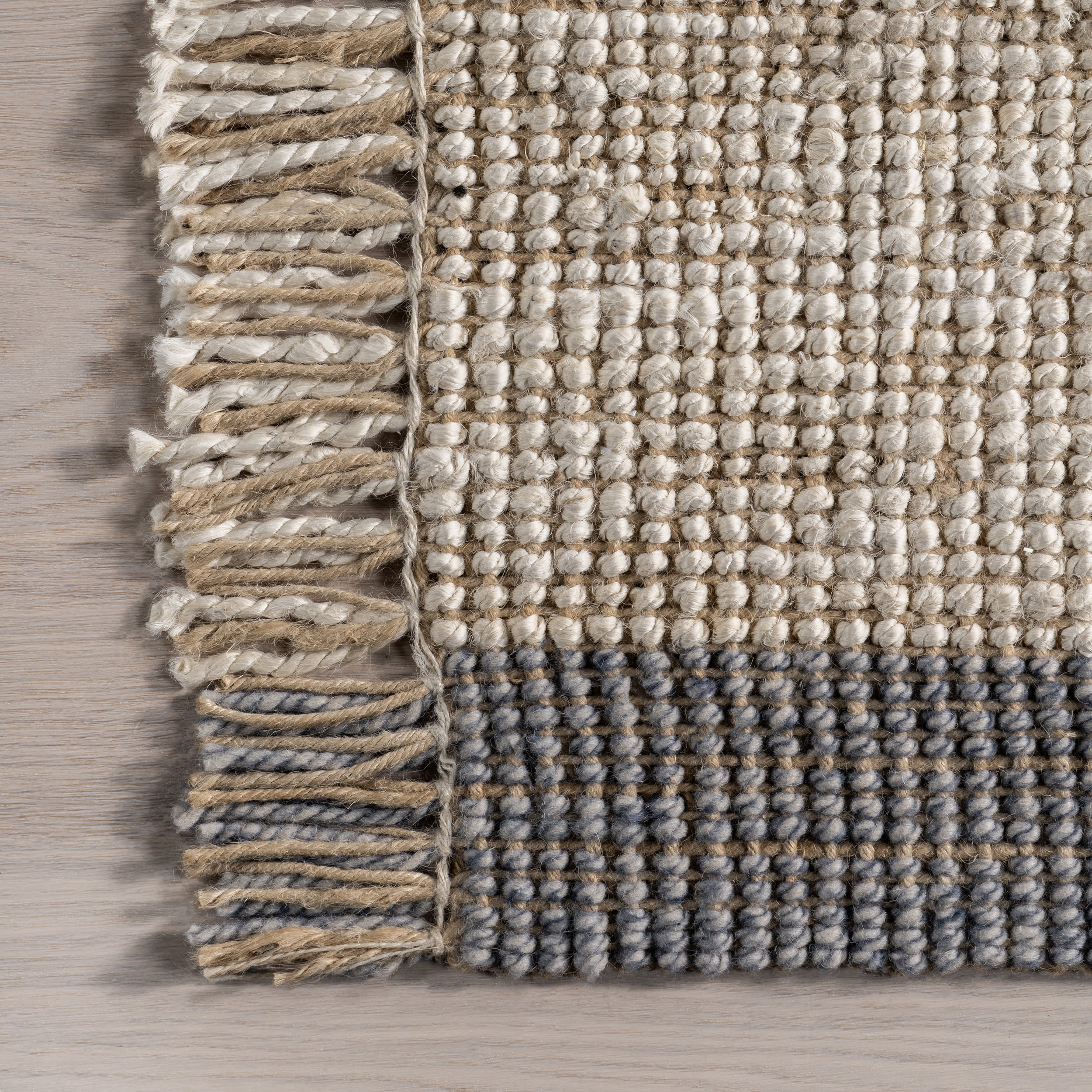 Billie Striped Tasseled Rug | Beige - Image 3