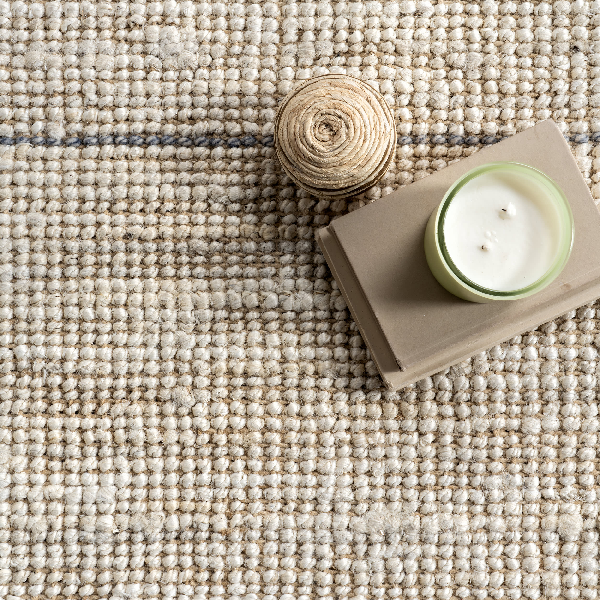 Billie Striped Tasseled Rug | Beige - Image 7