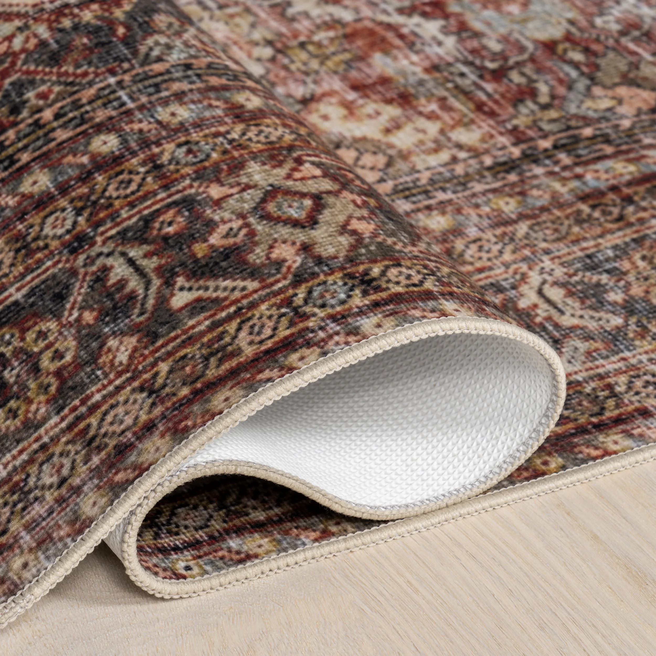 Birch Medallion Washable Rug | Dark Green - Image 10