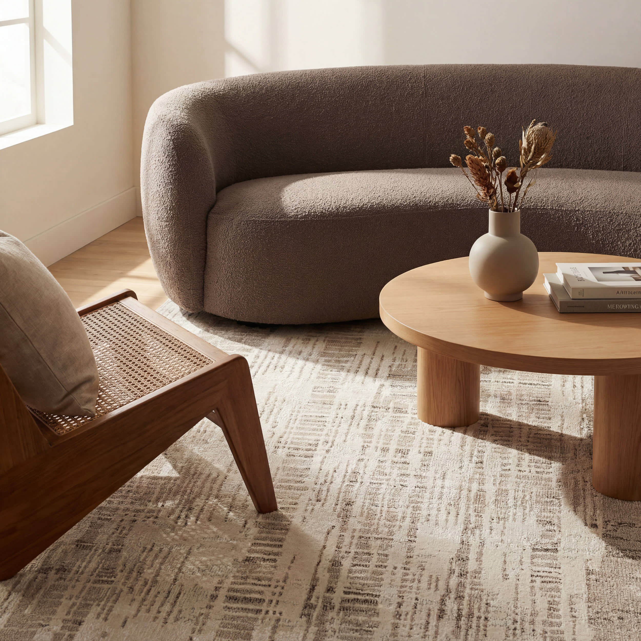 Bircha Rustic Abstract Washable Rug | Beige - Image 5