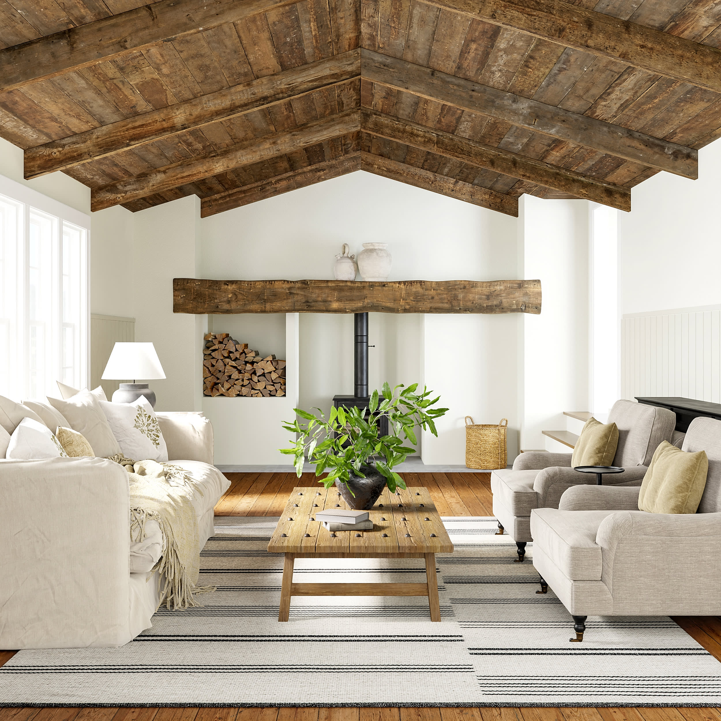 Birchwood Reversible Striped Wool Rug | Dark Grey - Image 6