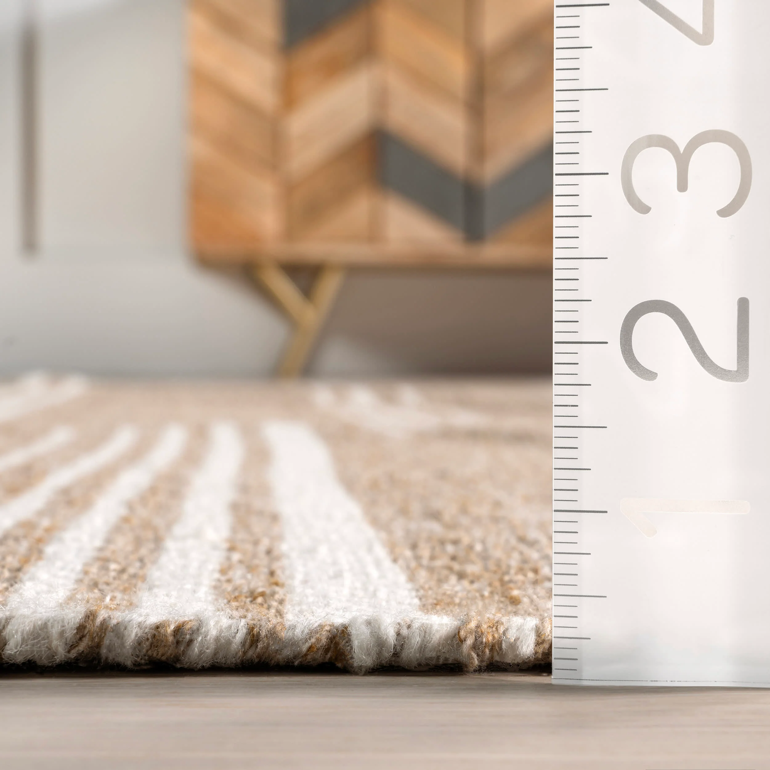 Birchwood Reversible Striped Wool Rug | Sand - Image 4