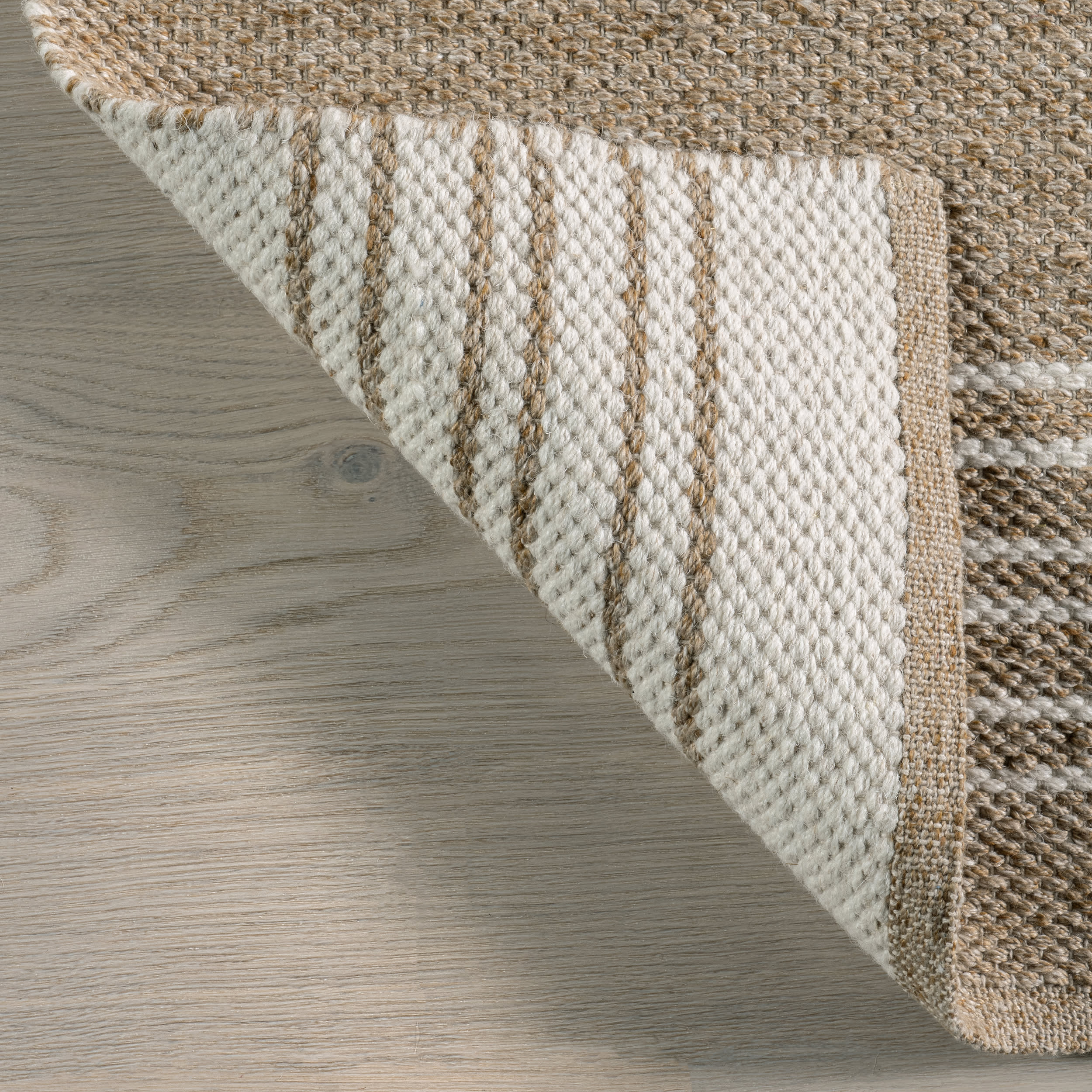 Birchwood Reversible Striped Wool Rug | Sand - Image 5