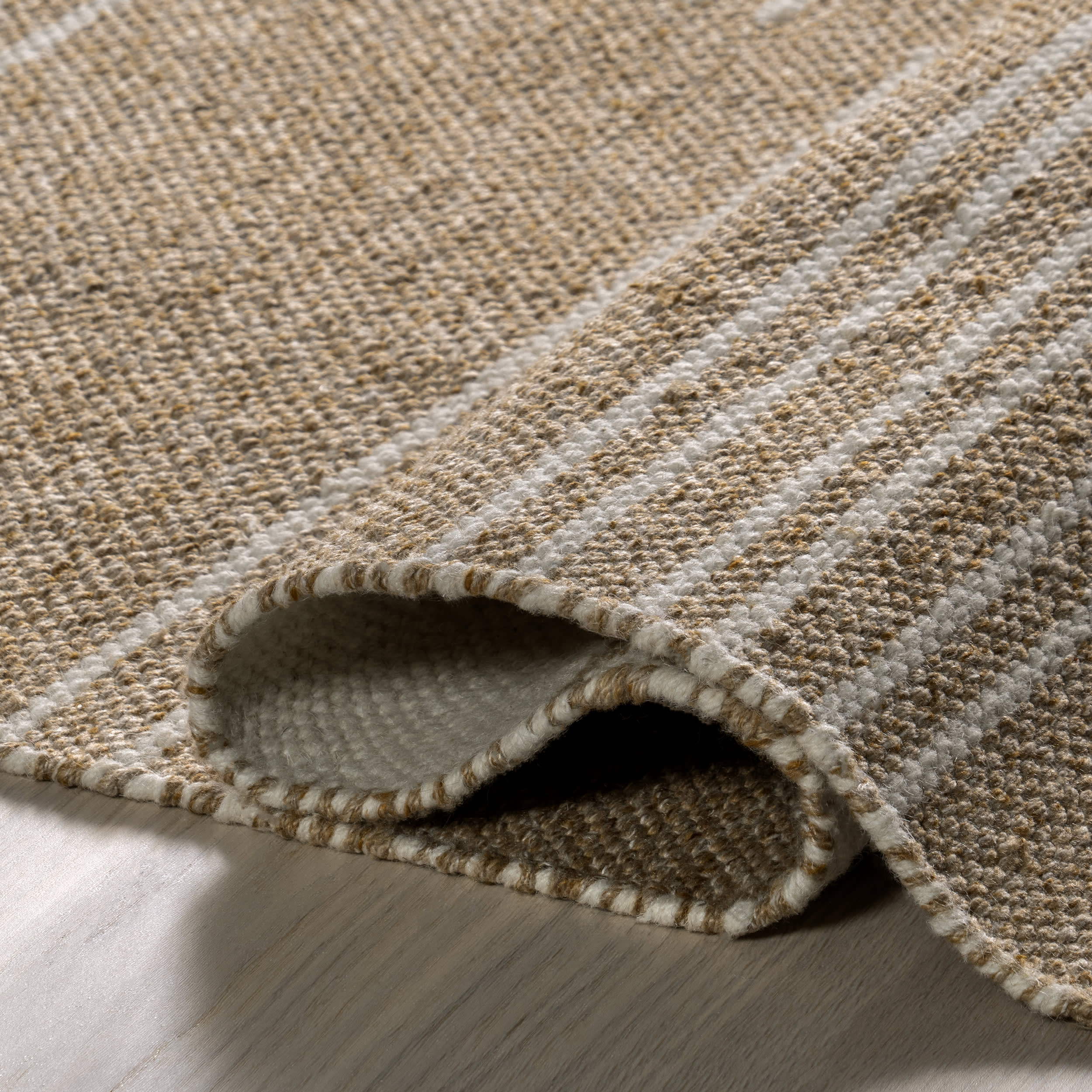 Birchwood Reversible Striped Wool Rug | Sand - Image 7
