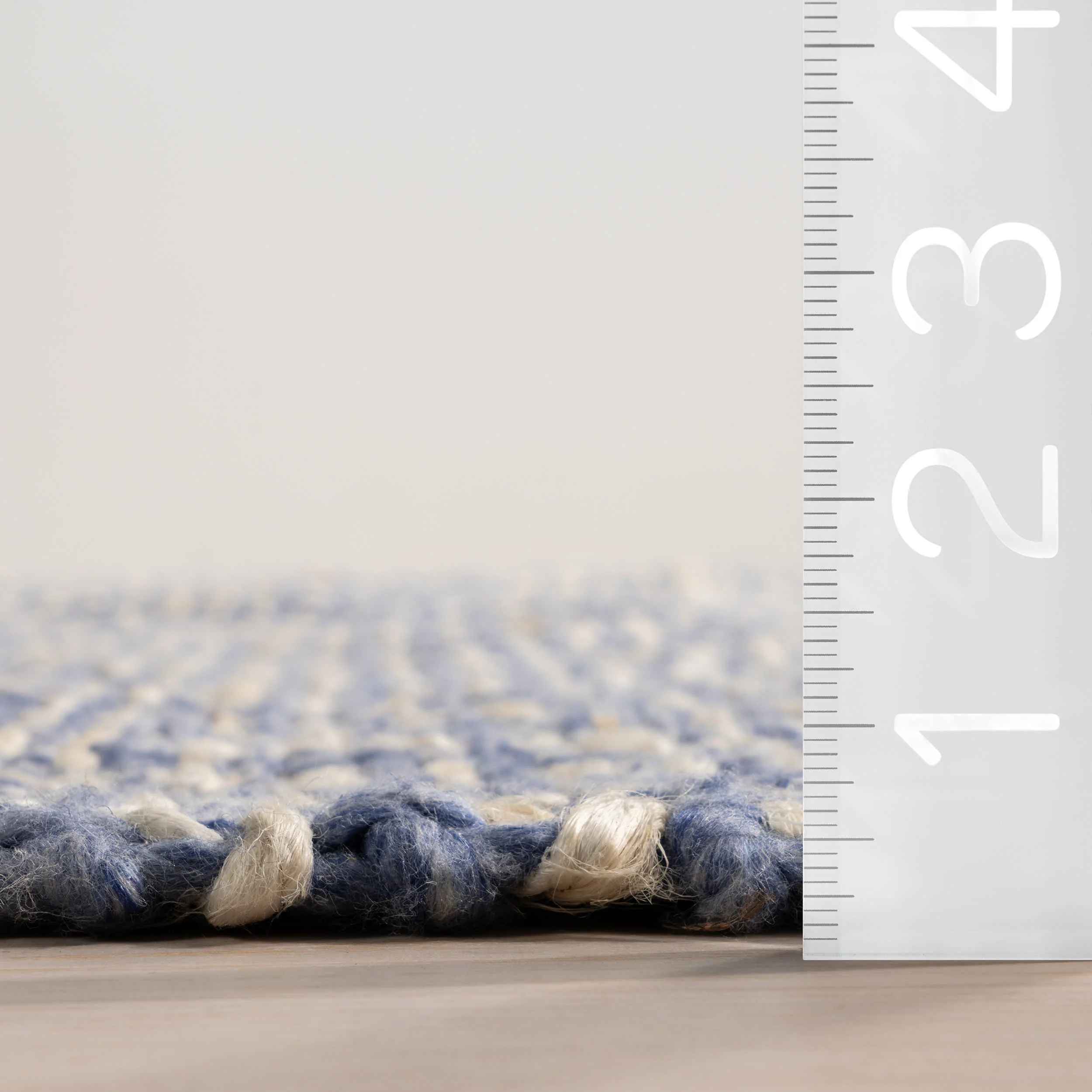 Birdie Rustic Braided Tassel Rug | Light Blue - Image 6