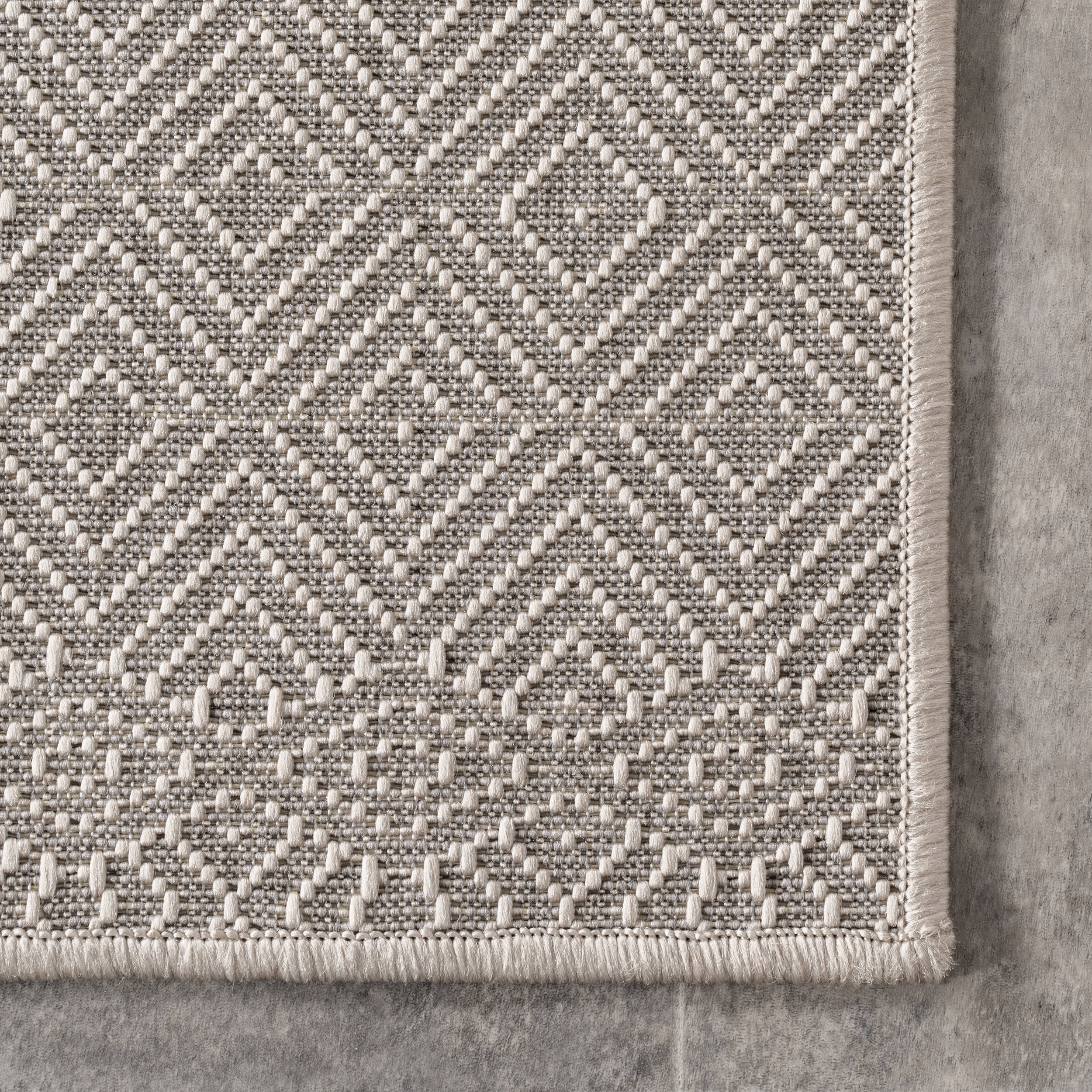 Birdseye Striped Indoor/Outdoor Rug | Grey - Image 3