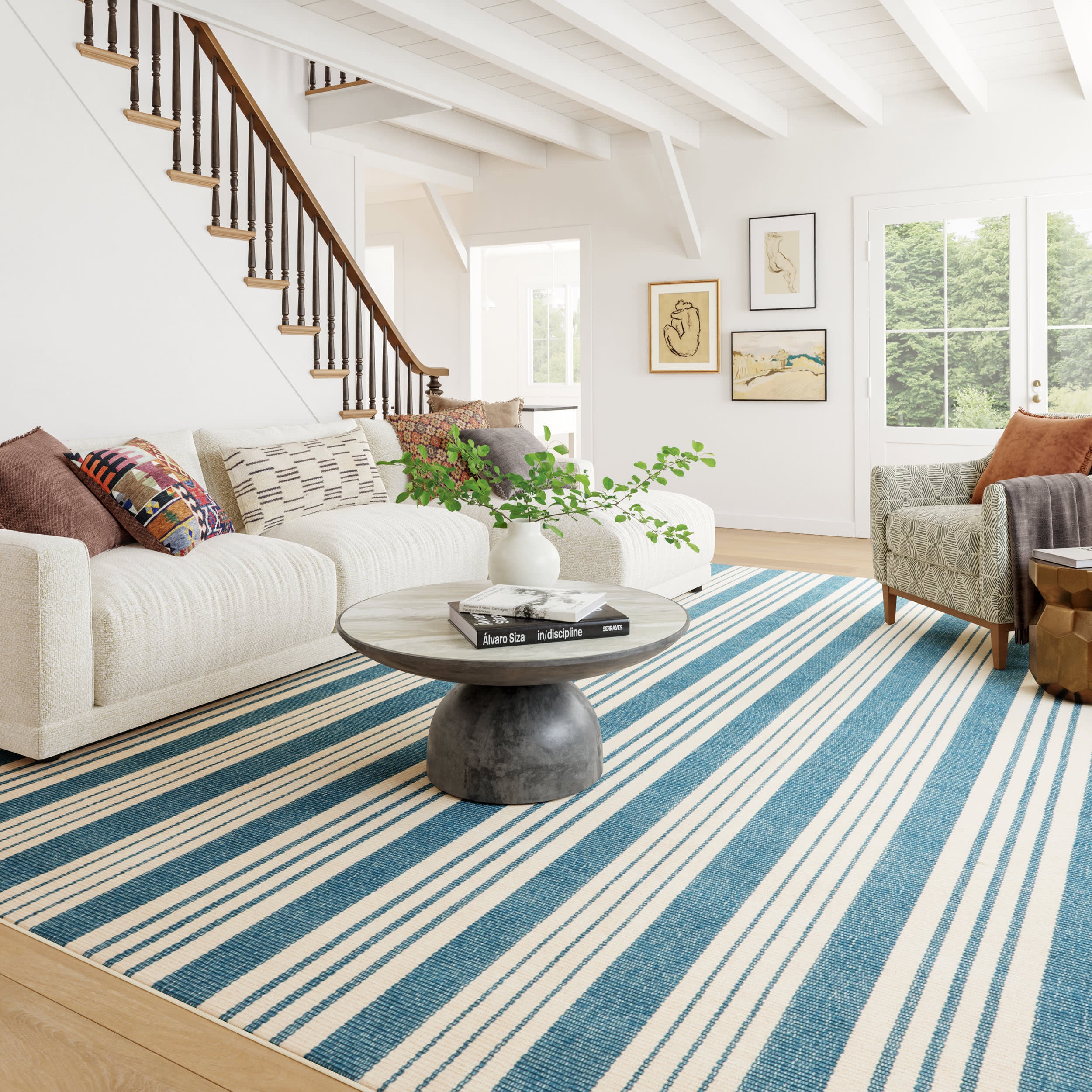 Birmingham Machine Washable Rug | Blue - Image 2