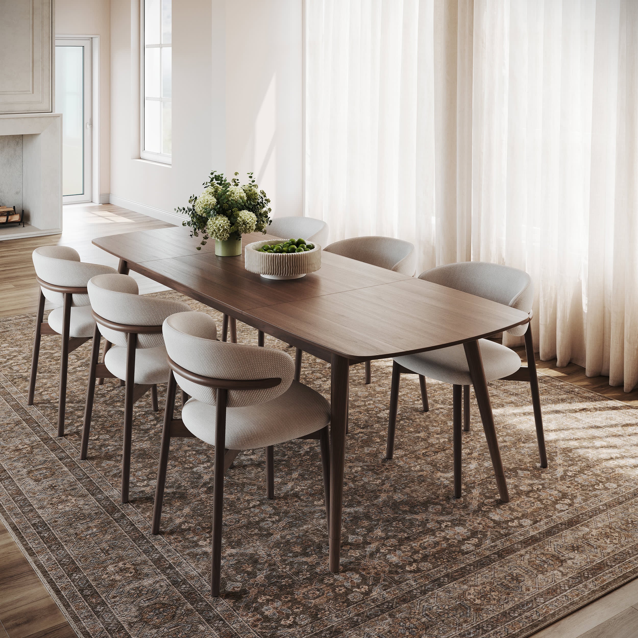 Bise Traditional Floral Washable Rug | Brown - Image 2