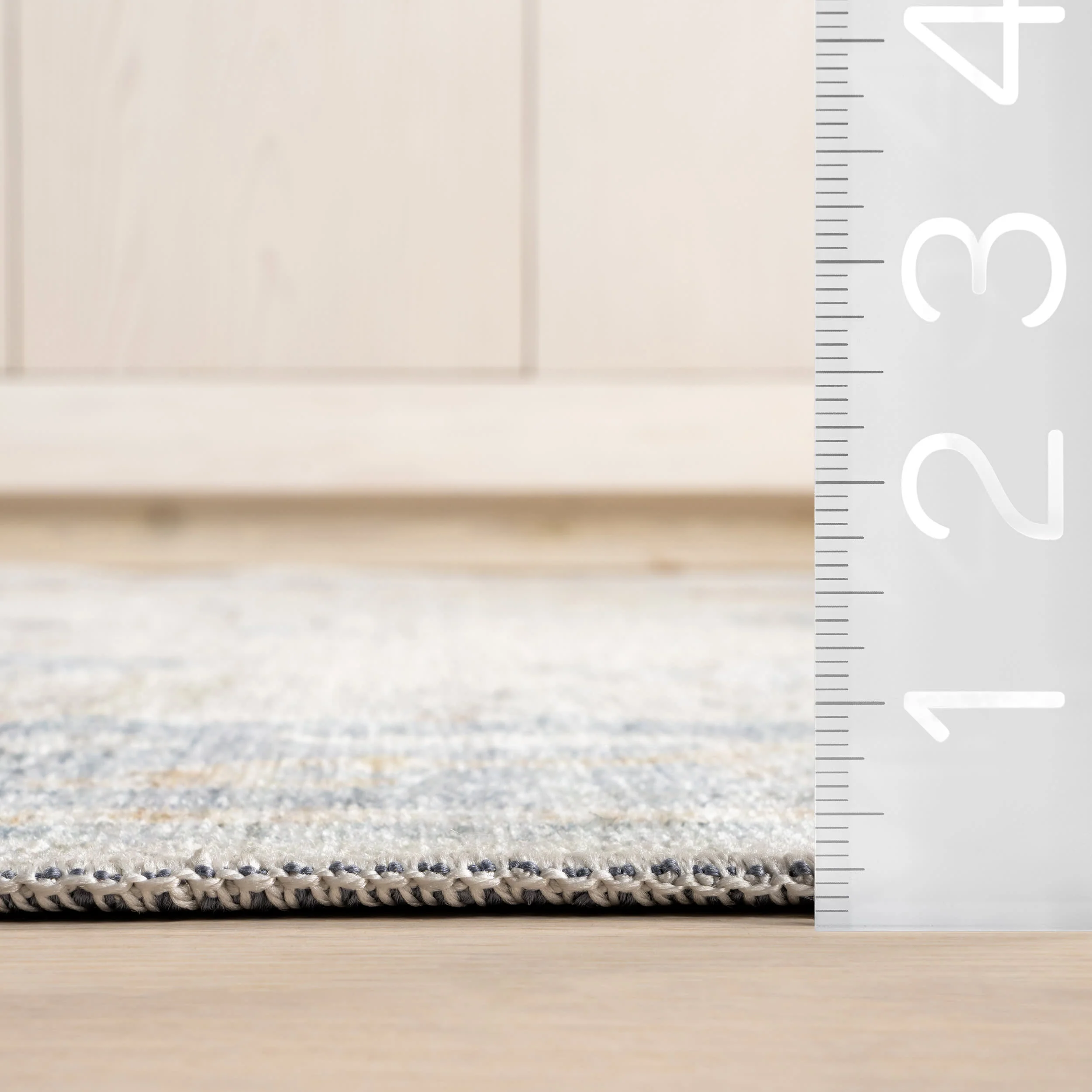 Blaire Vintage Floral Washable Rug | Light Blue - Image 5
