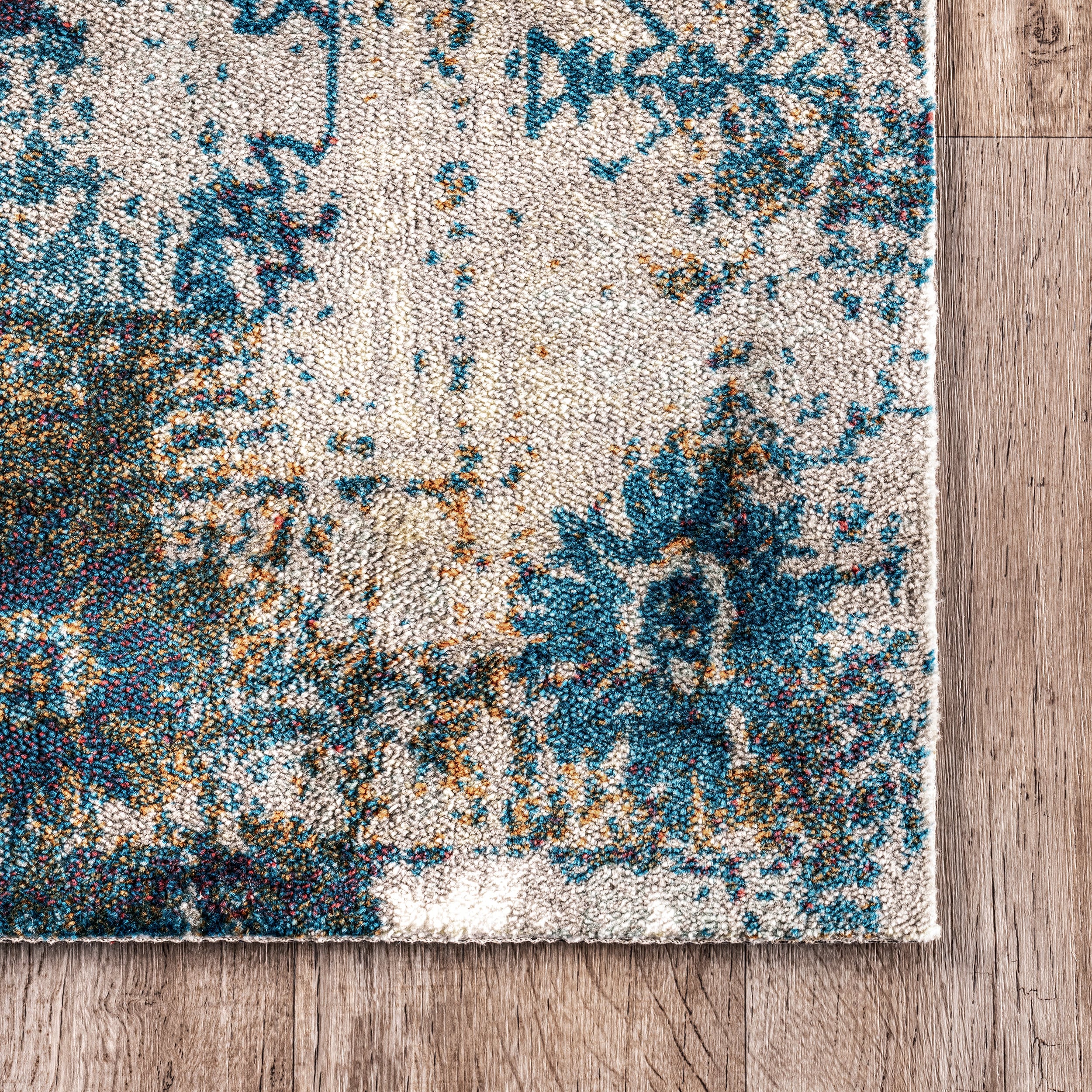 Bleached Frame Rug | Blue - Image 3