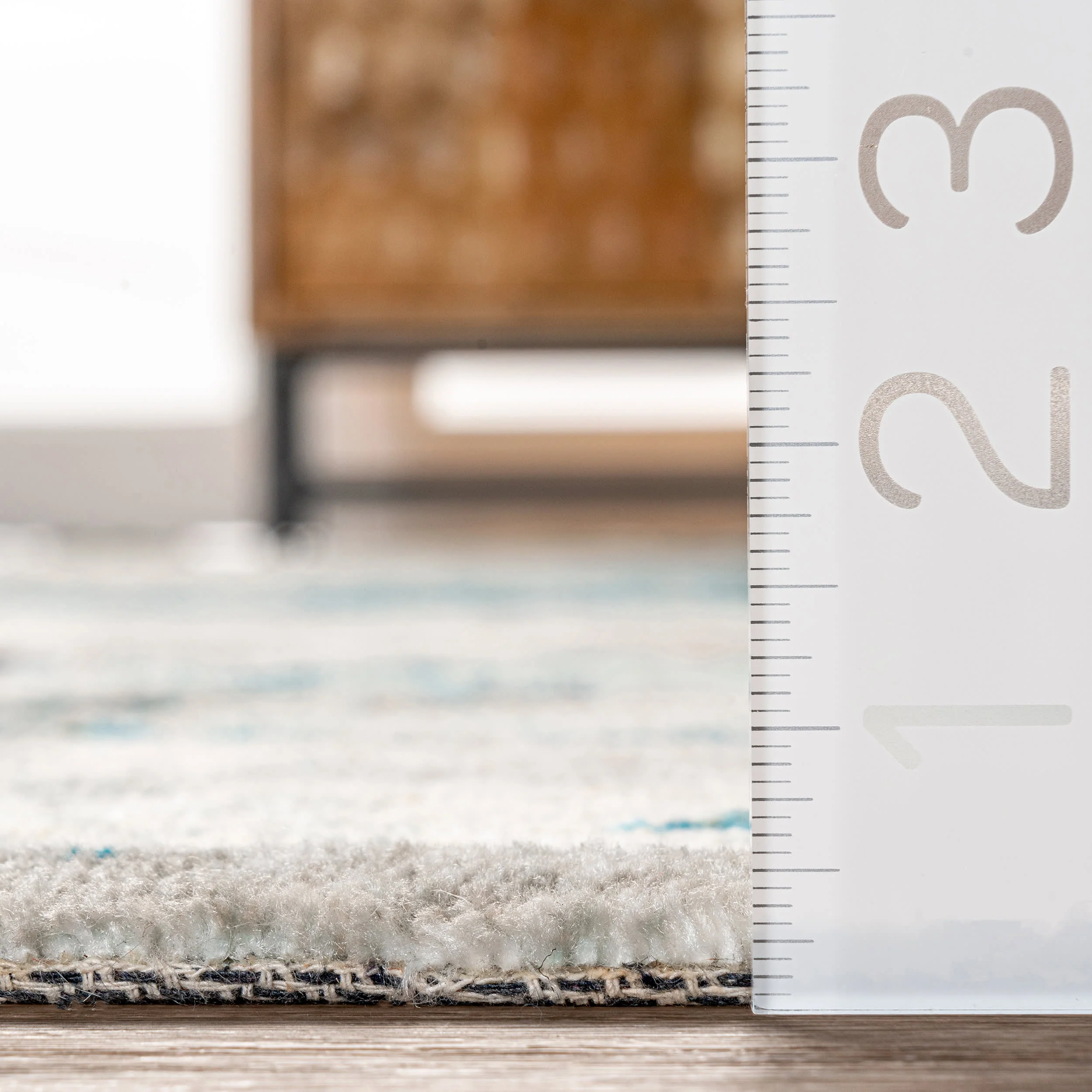 Bleached Frame Rug | Blue - Image 5