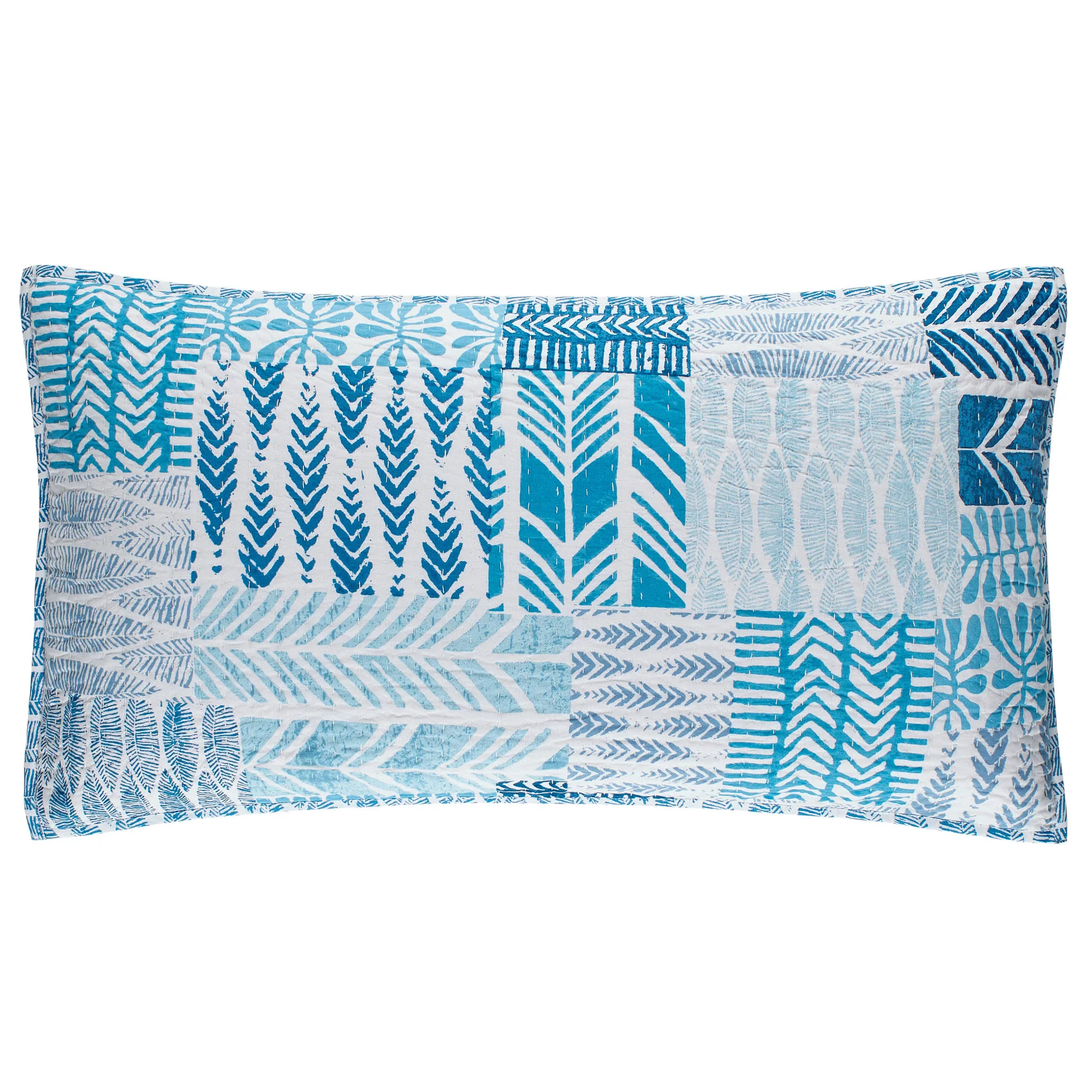 Block Print Patchwork Sham | Blue - Image 5