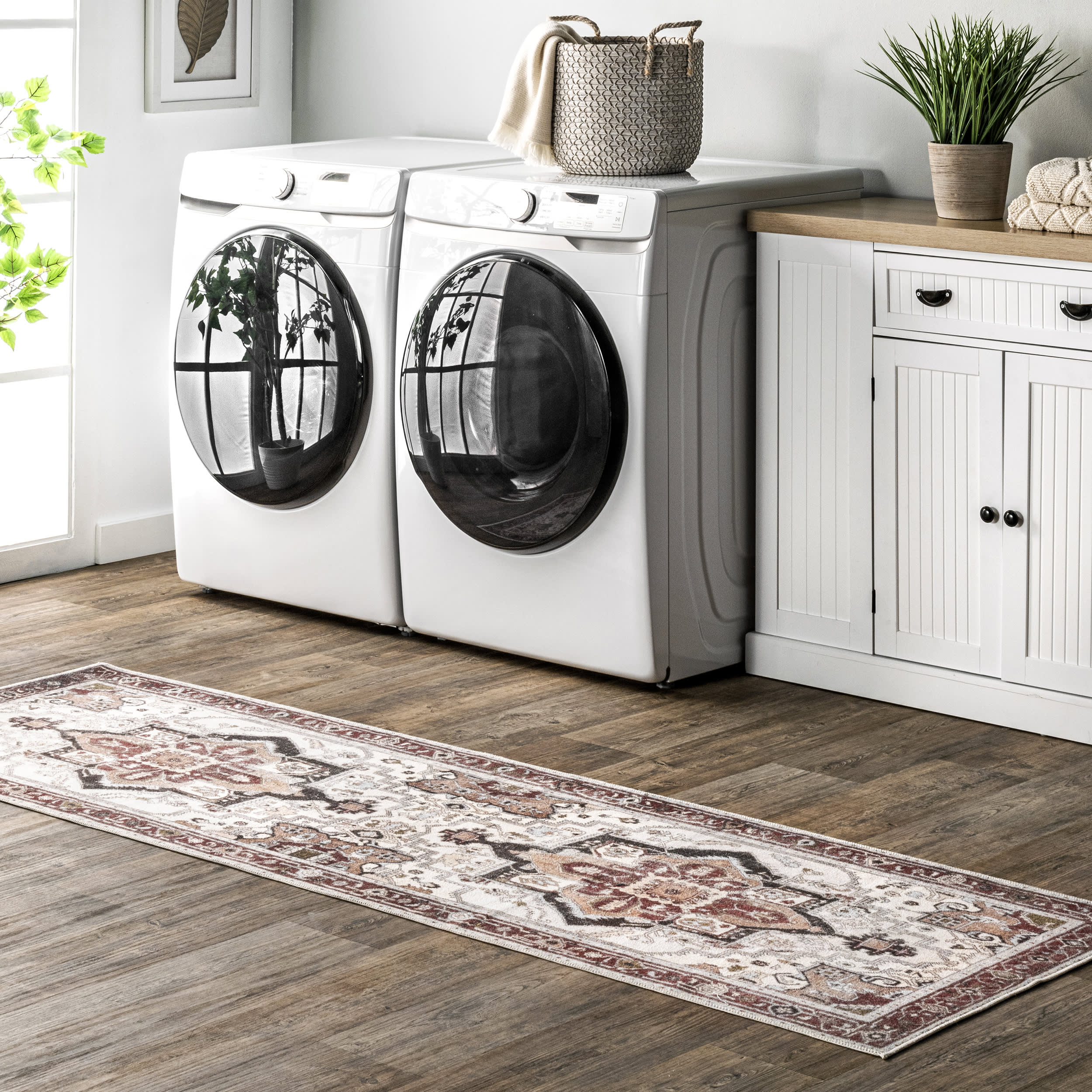 Bloom Medallion Washable Rug | Rust - Image 2