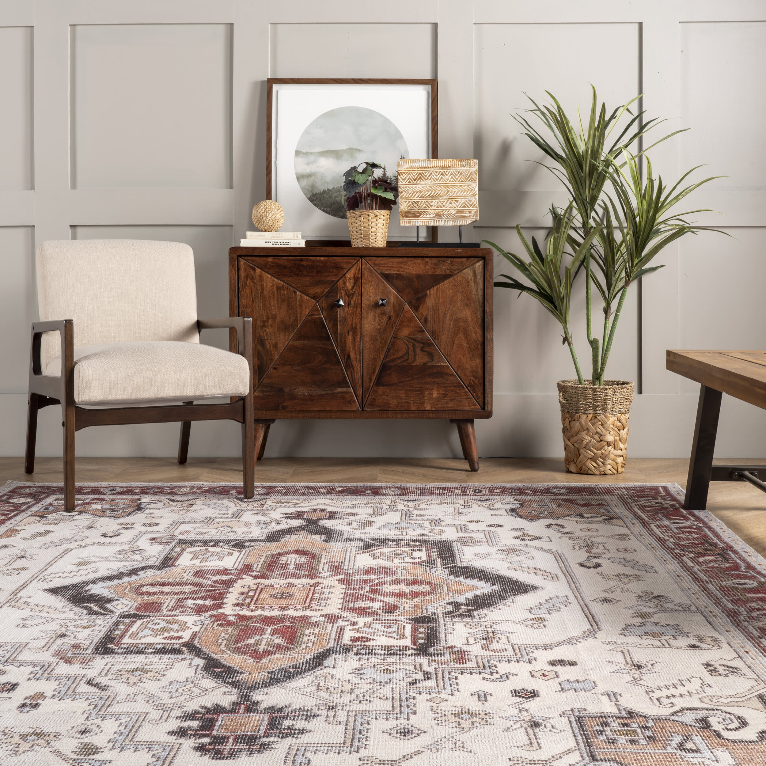 Bloom Medallion Washable Rug | Rust - Image 4