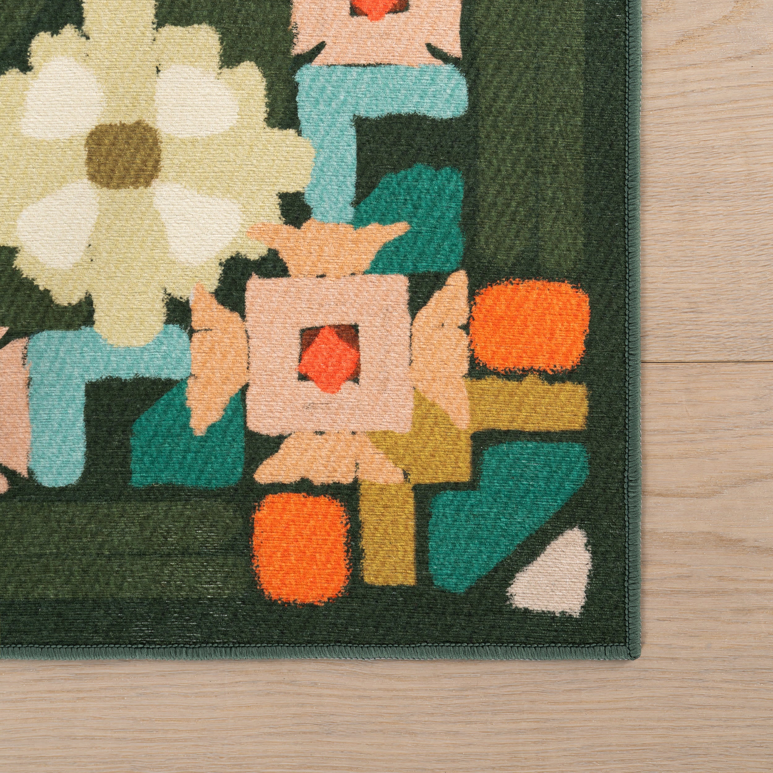 Blooming Trellis Floral Washable Rug by Society6 | Green - Image 4