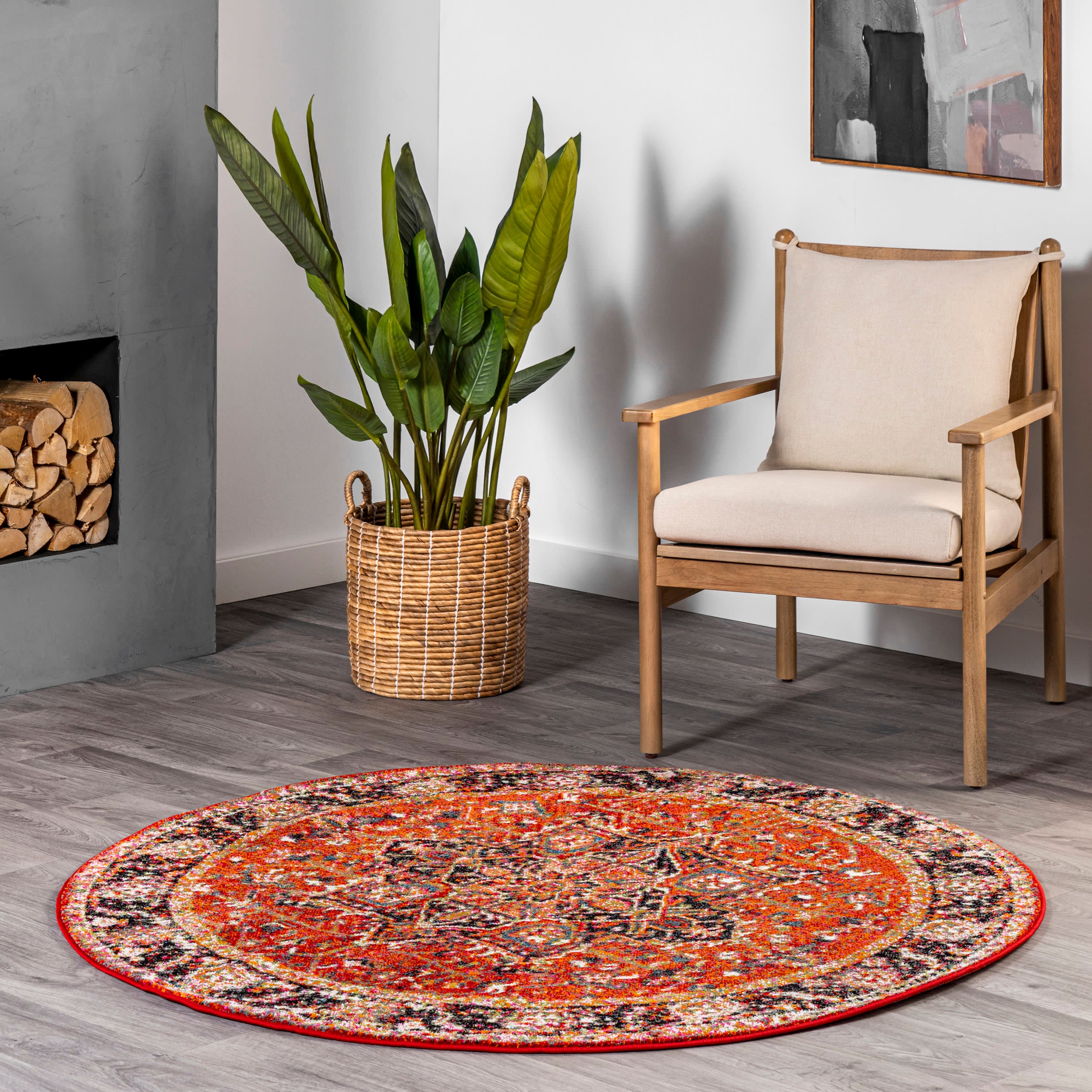 Blossom Emblem Indoor/Outdoor Rug | Dark Orange - Image 2