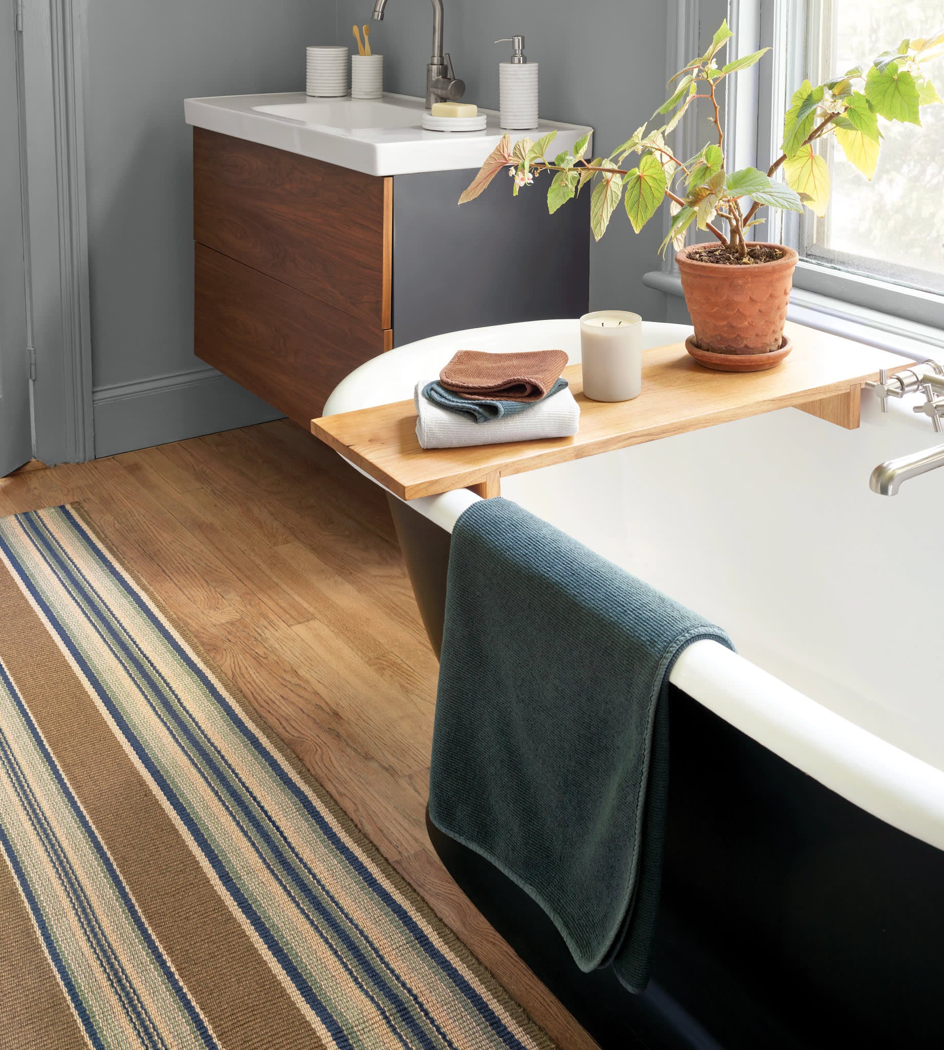 Heron Stripe Handwoven Indoor/Outdoor Rug | Blue - Image 4