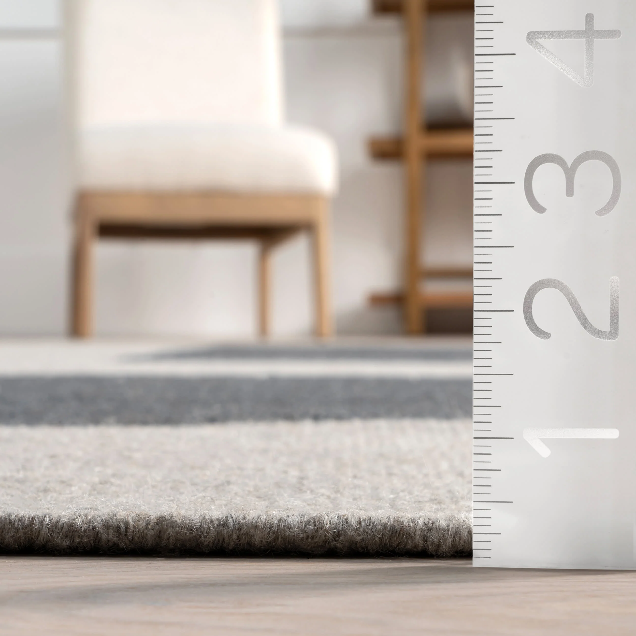 Blue Jay Colorblocked Wool Rug | Grey - Image 4
