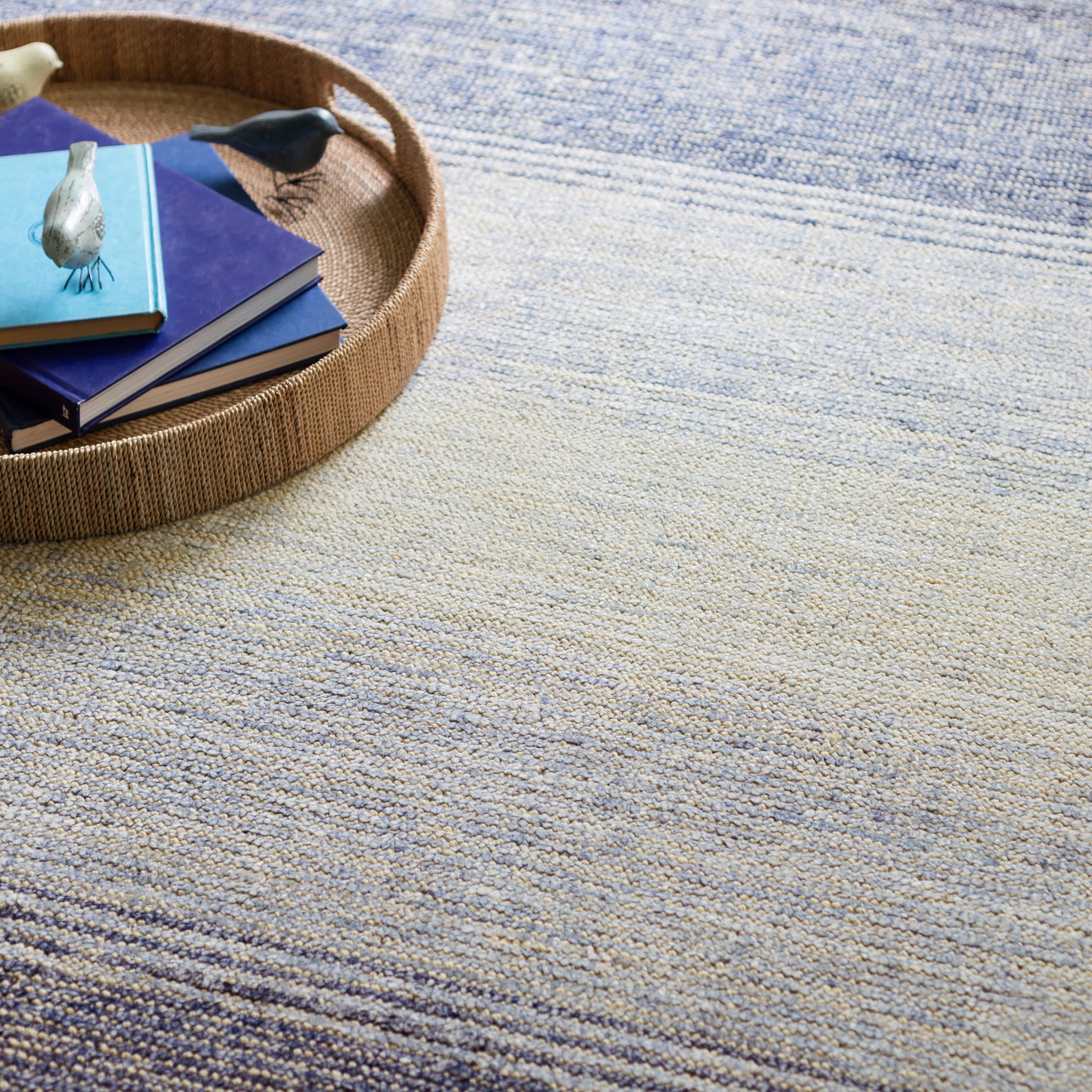 Moon Handwoven Viscose Rug | Blue - Image 2