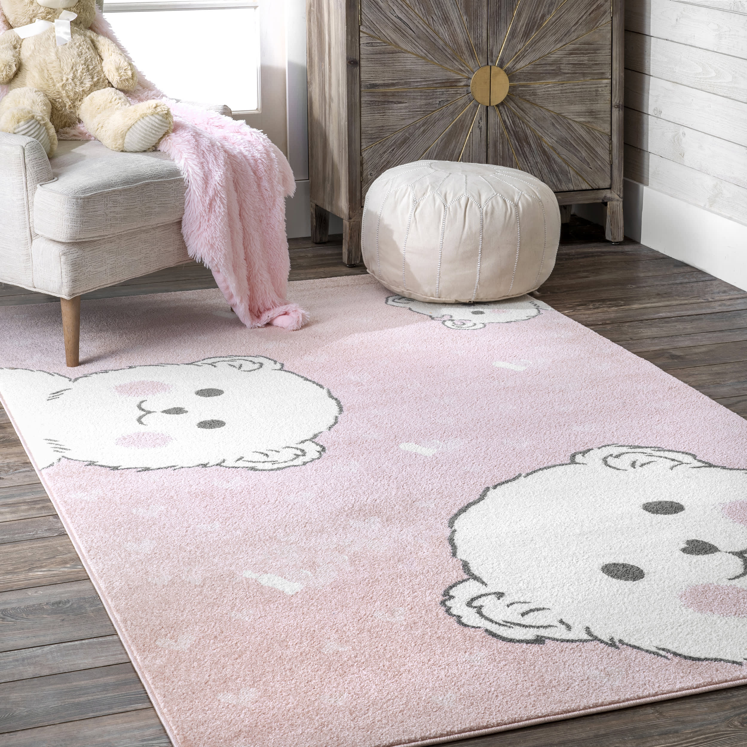 Blushing Bears Nursery Rug | Pink - Image 2