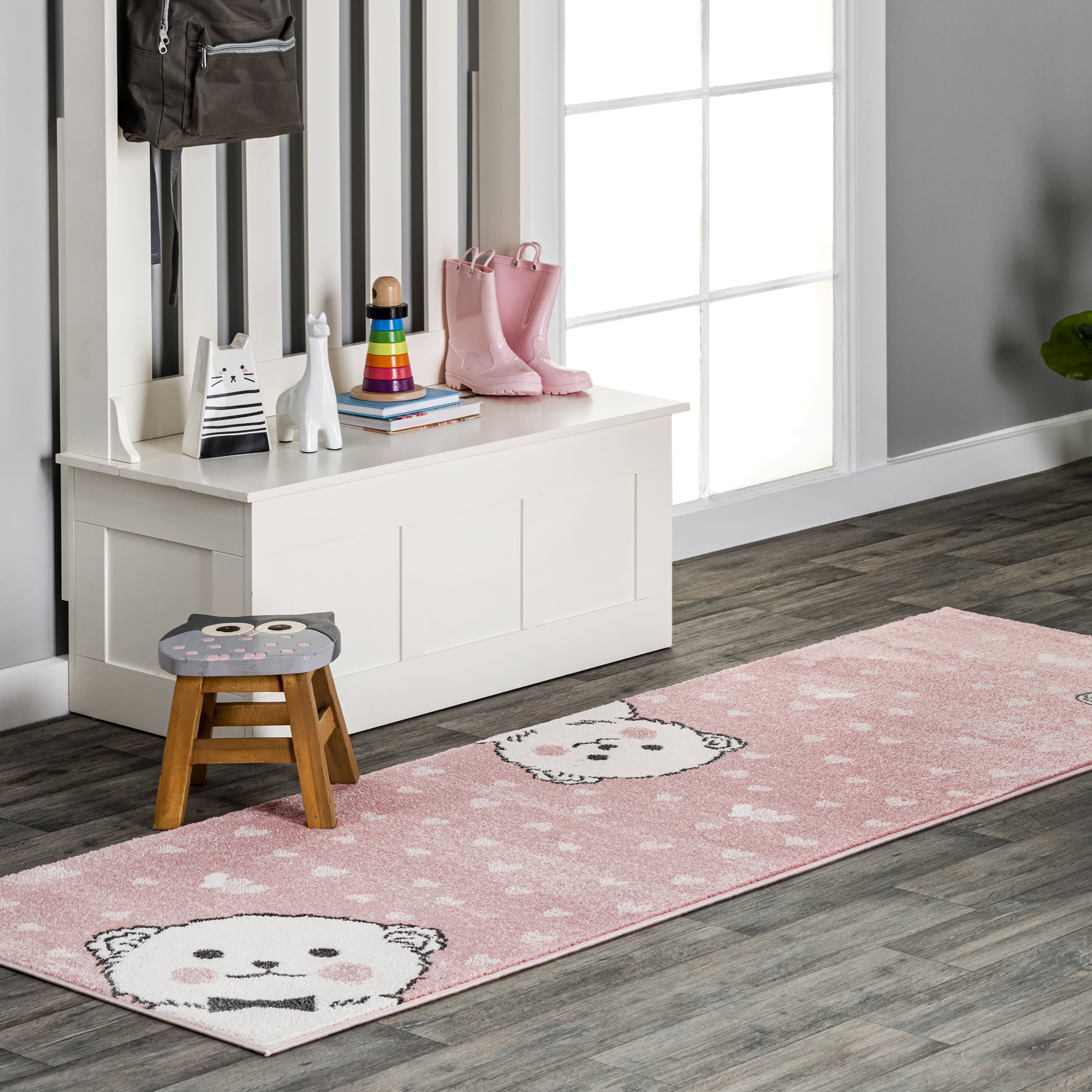 Blushing Bears Nursery Rug | Pink - Image 2