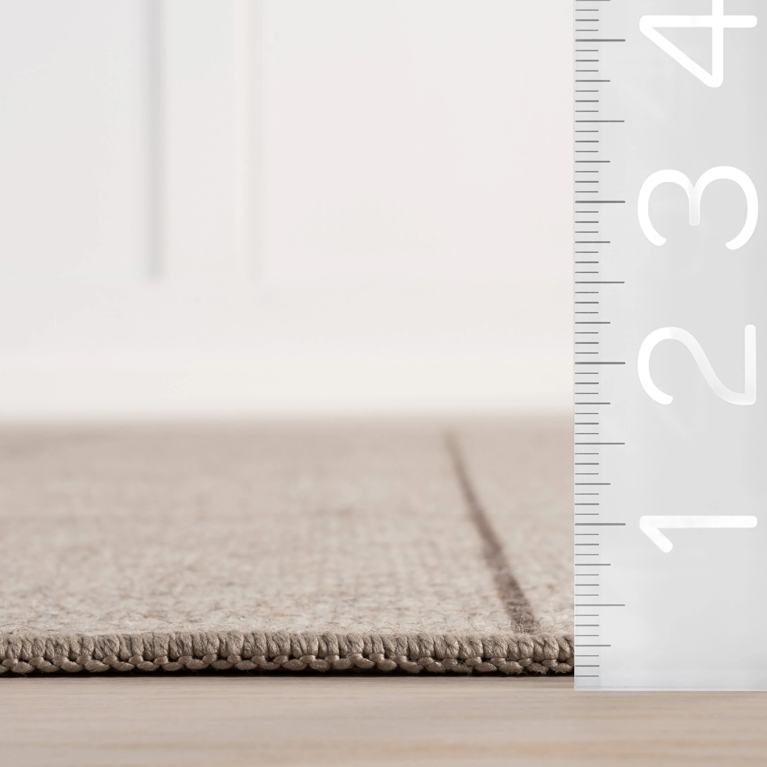 Blythe Checkered Washable Rug | Beige - Image 6
