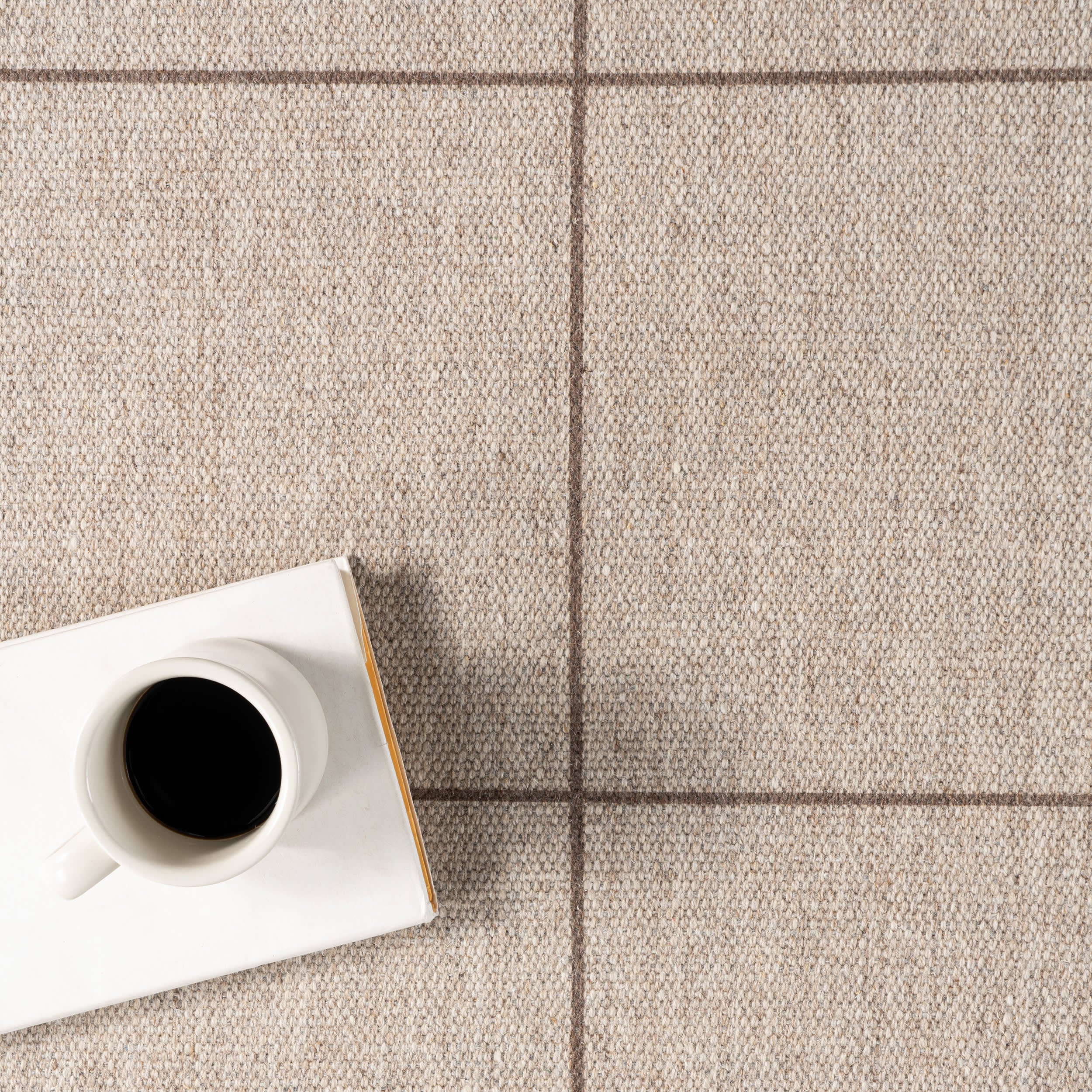 Blythe Checkered Washable Rug | Beige - Image 8