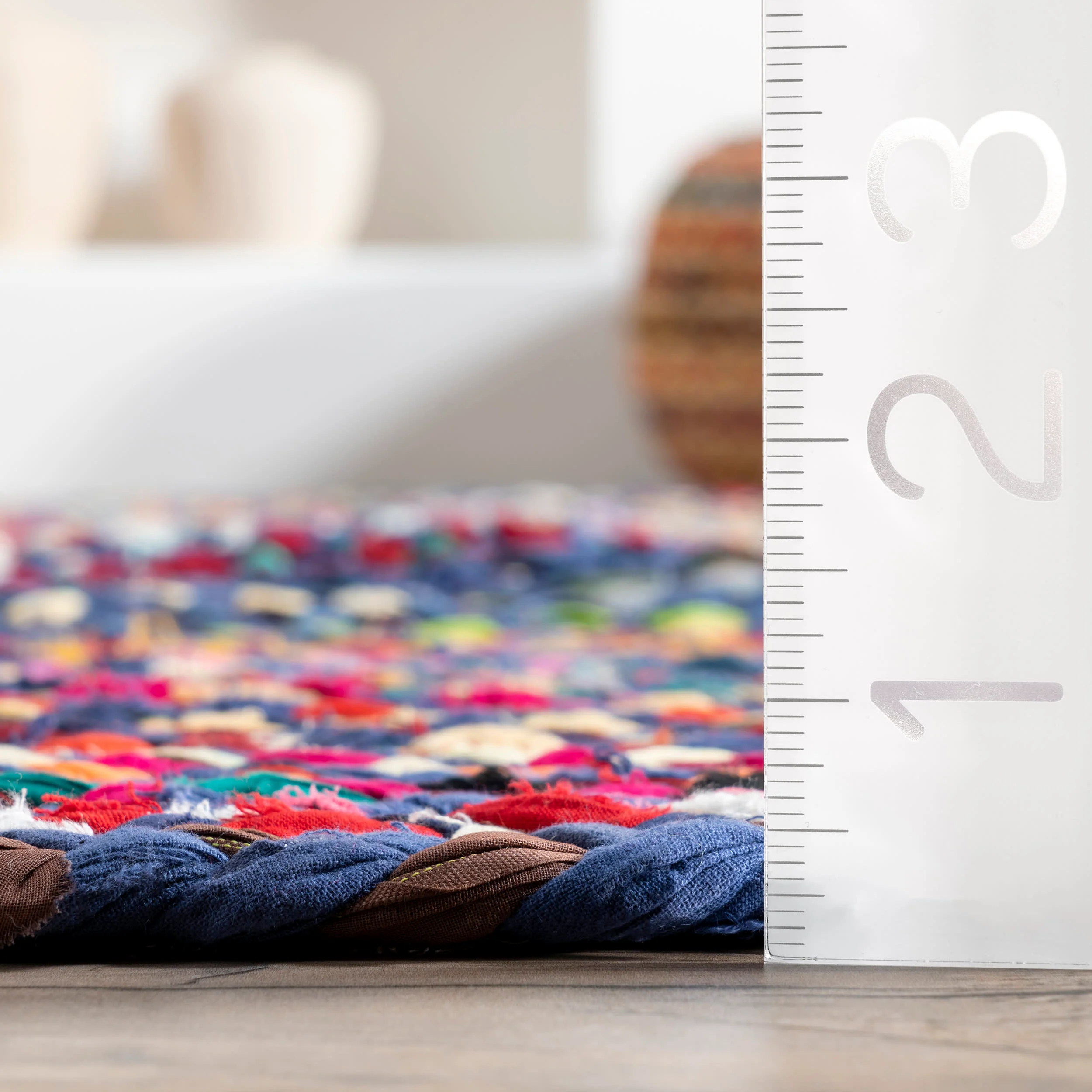 Bohemian Chindi Braided Rug | Blue Multicolor - Image 5