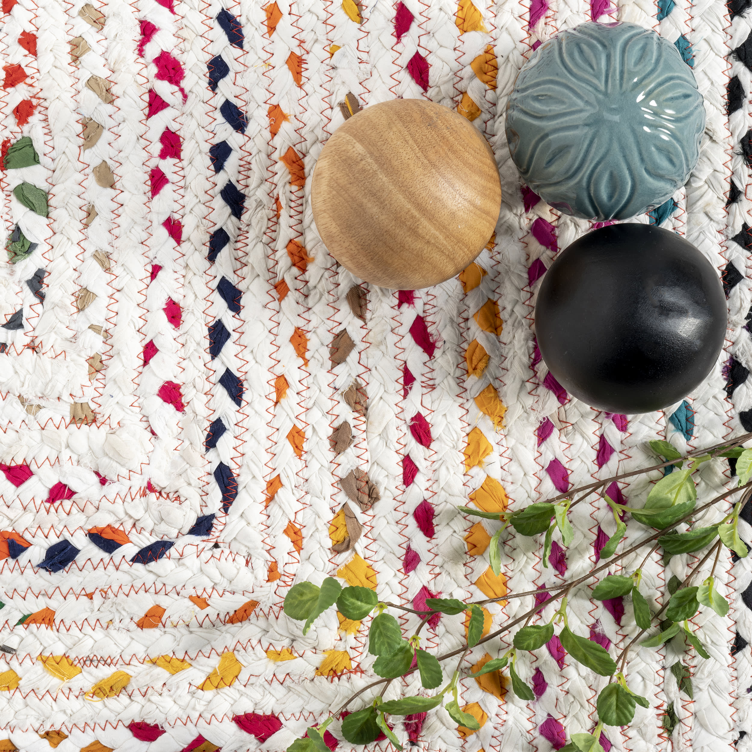Bohemian Chindi Braided Rug | Ivory - Image 2