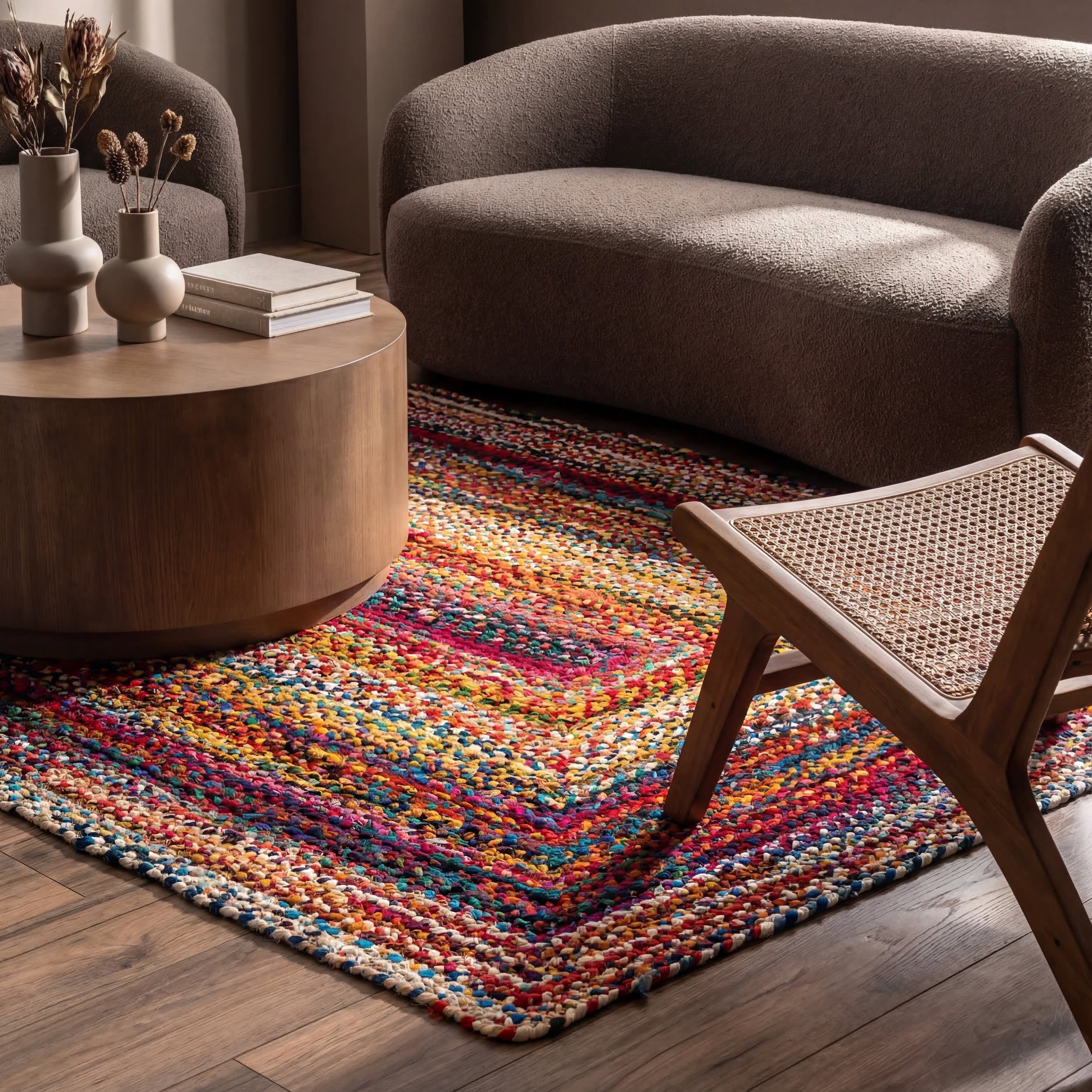 Bohemian Chindi Braided Rug | Multicolor - Image 4