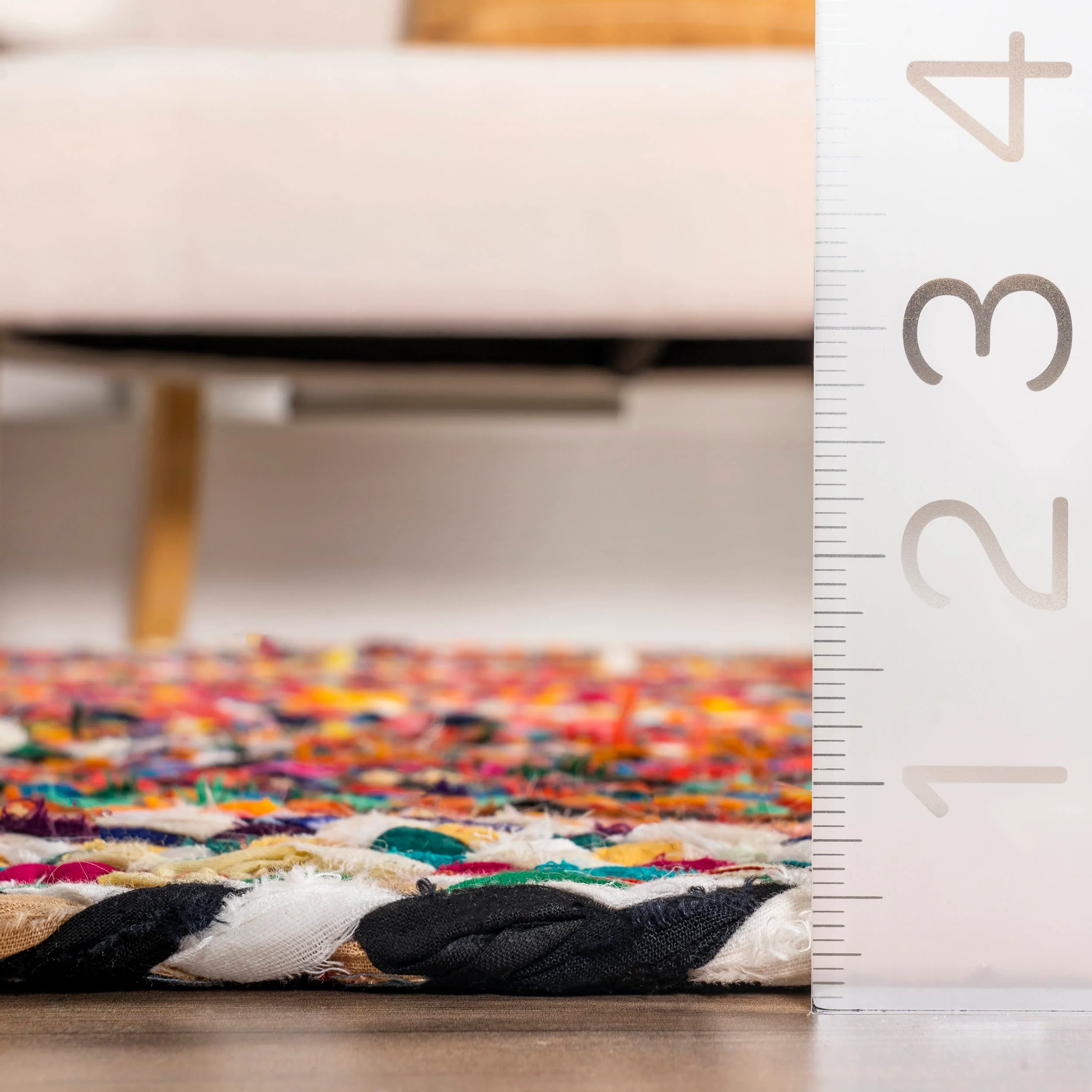 Bohemian Chindi Braided Rug | Multicolor - Image 5