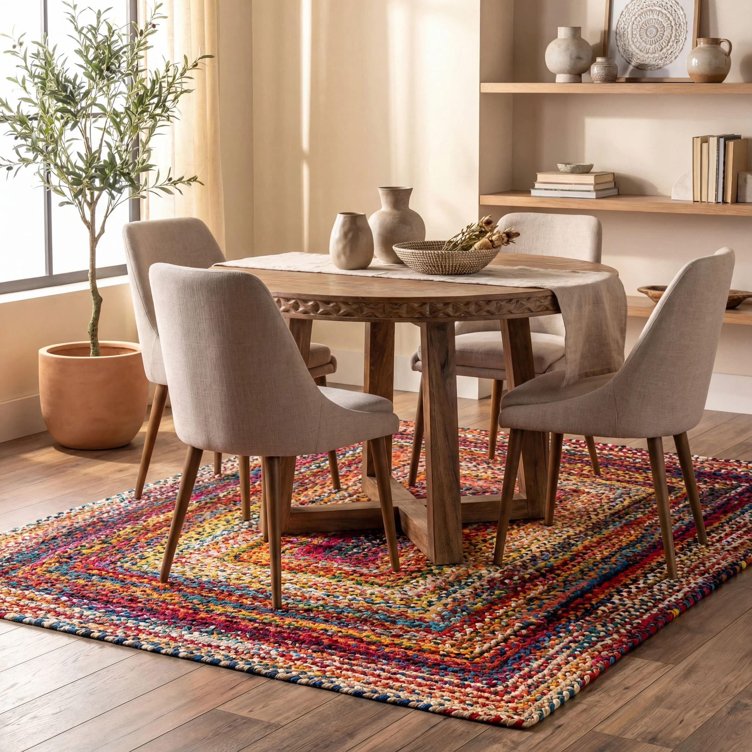 Bohemian Chindi Braided Rug | Multicolor - Image 6