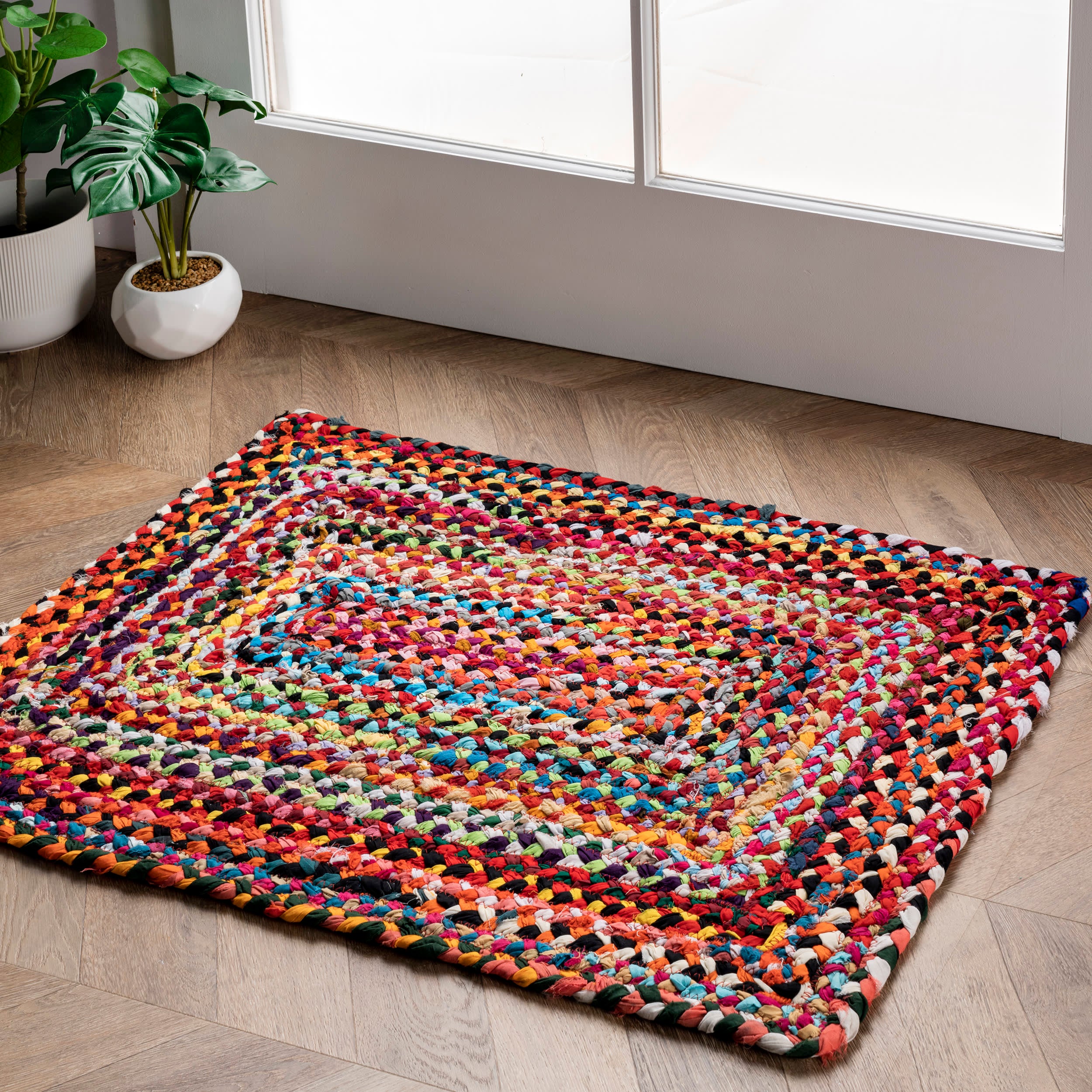 Bohemian Chindi Braided Rug | Multicolor - Image 8