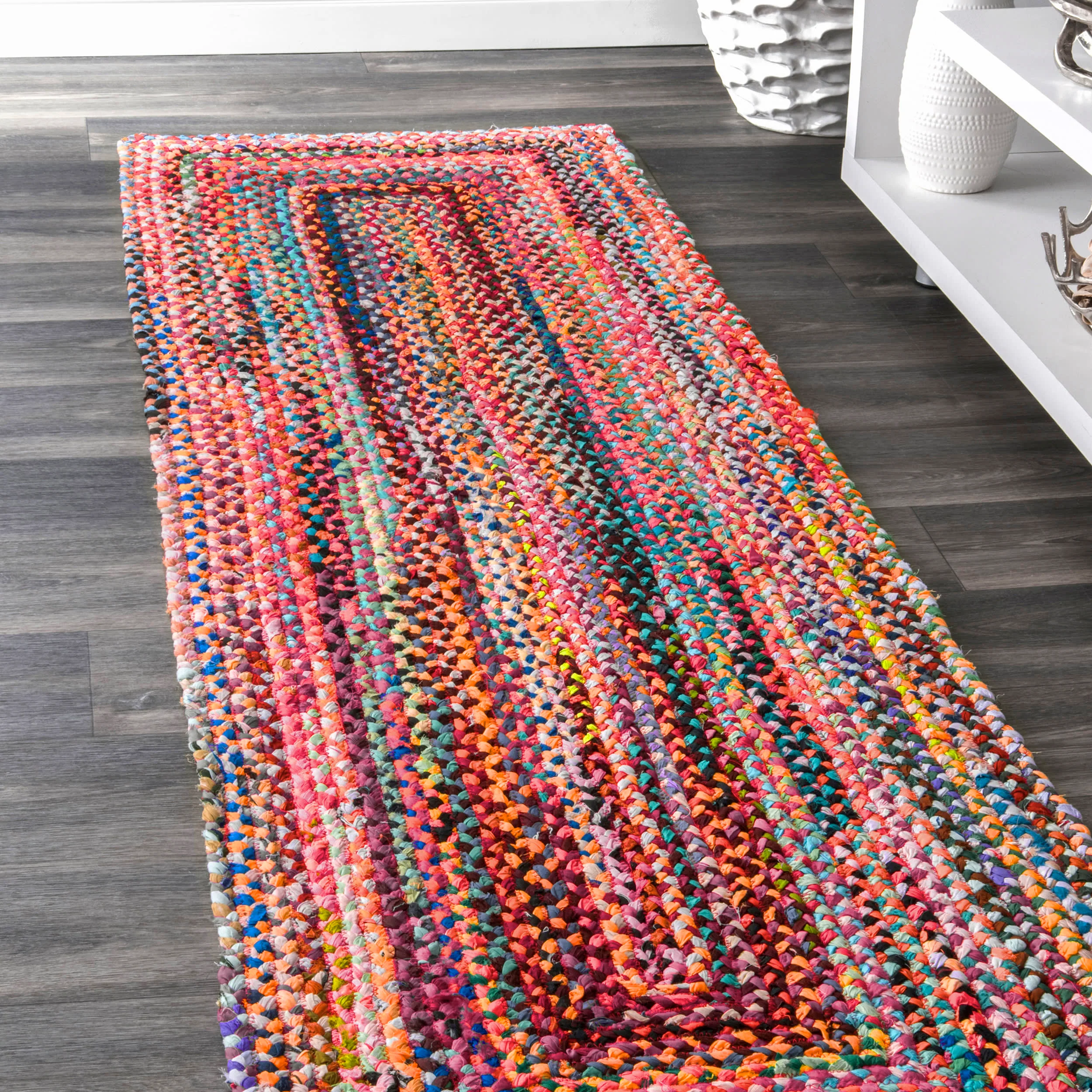 Bohemian Chindi Braided Rug | Multicolor - Image 2