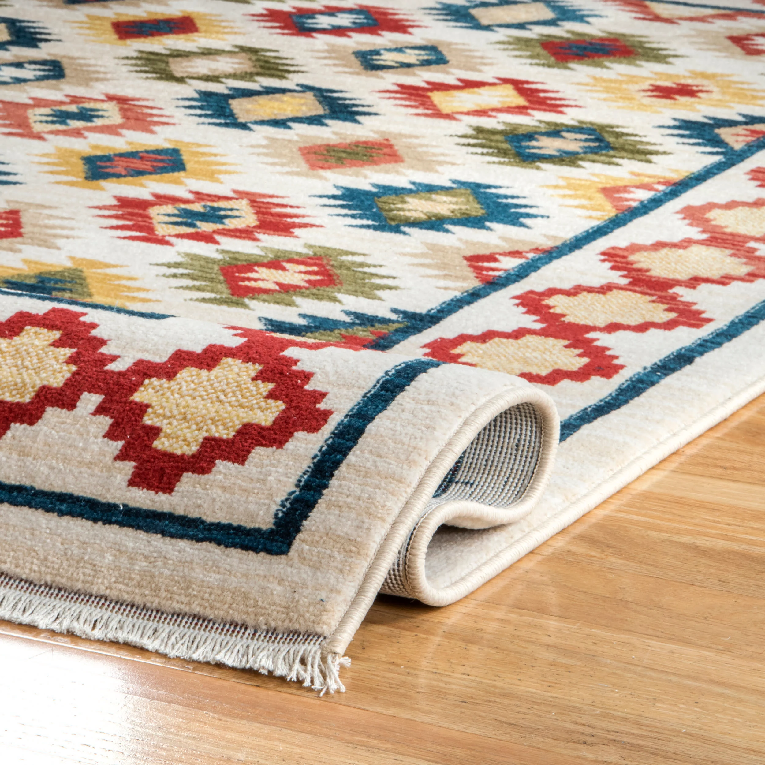 Boho Aztec Trellis Rug | Multicolor - Image 2