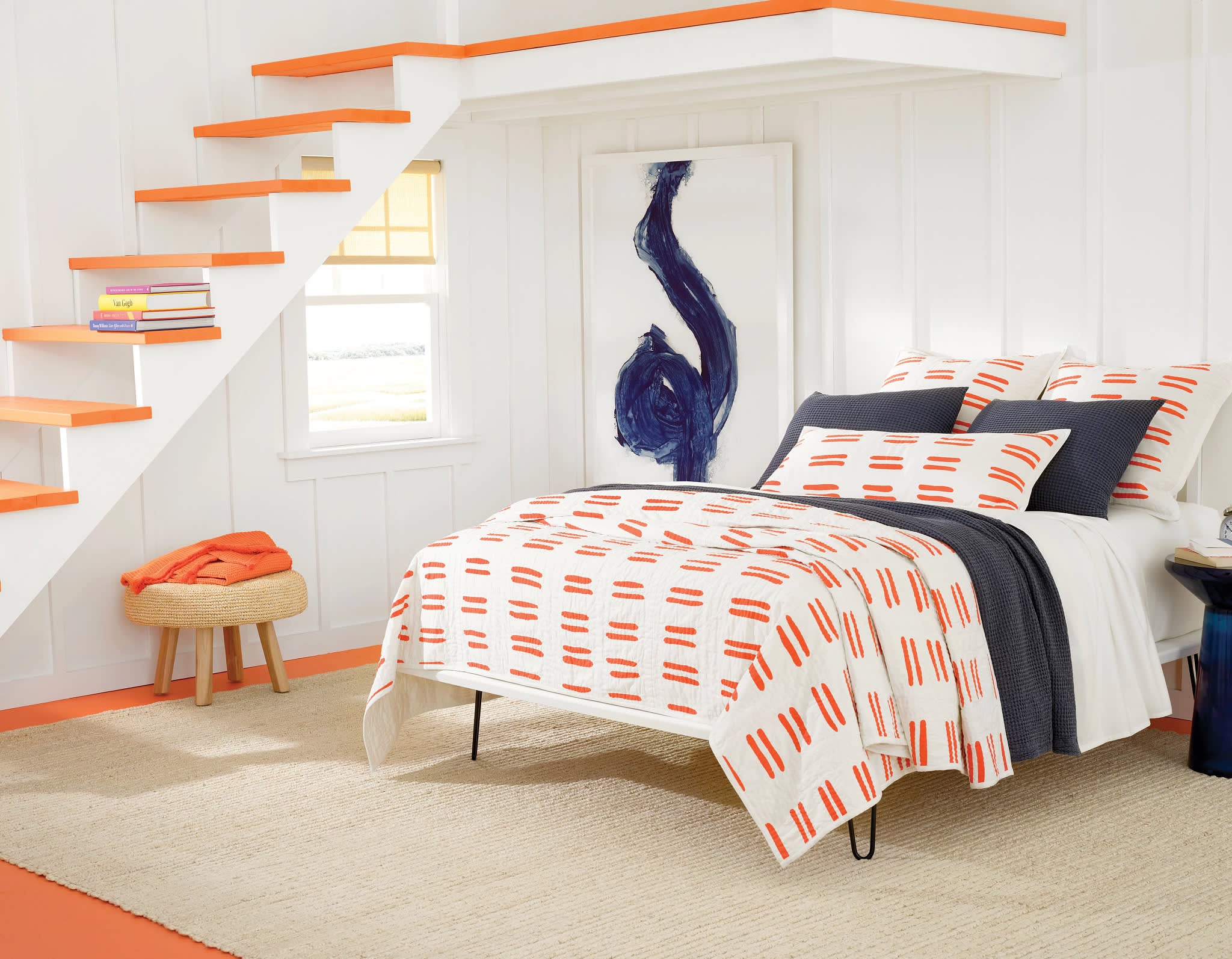 Bold Strokes Coverlet | Tangerine - Image 2