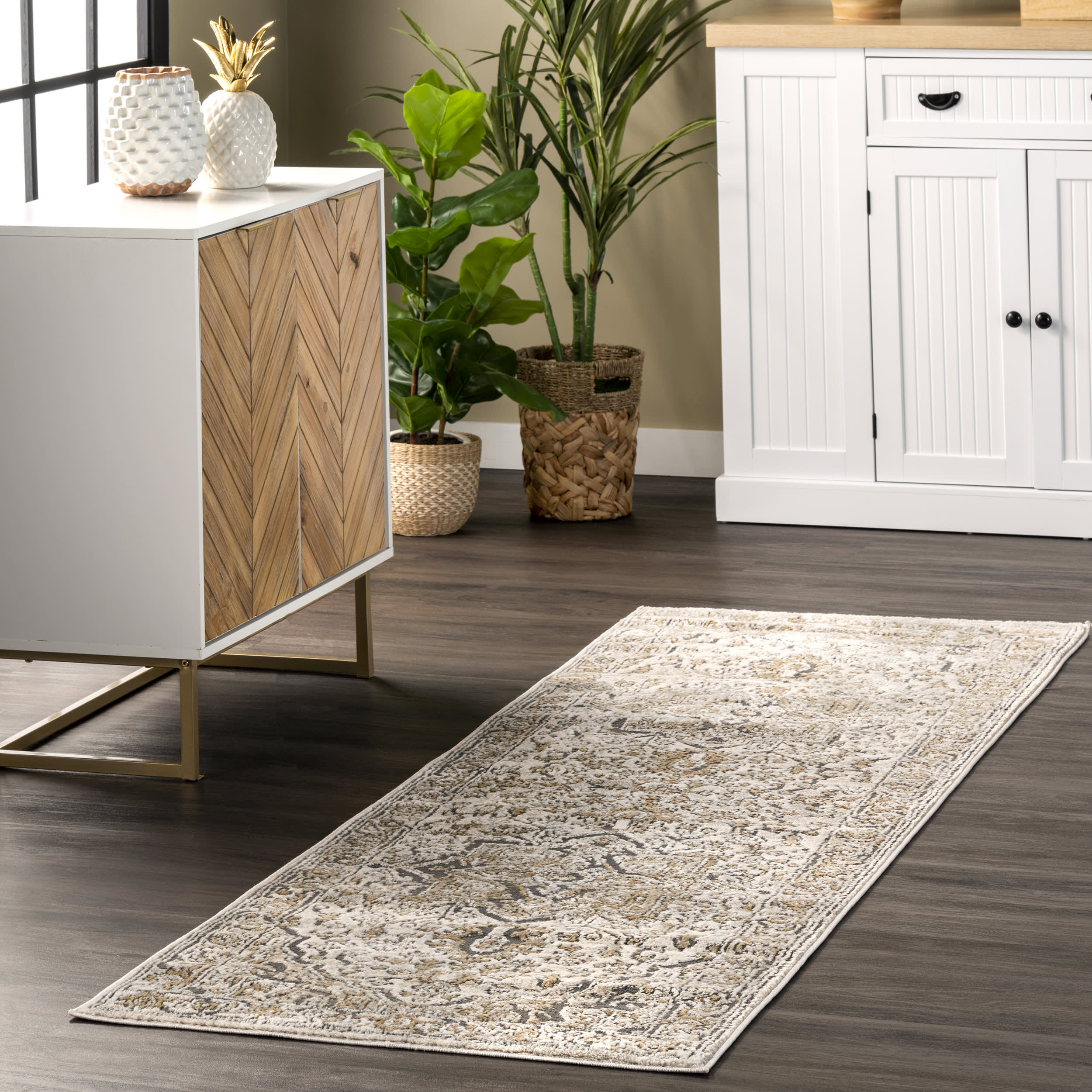 Bordered Medallion Rug | Beige - Image 2