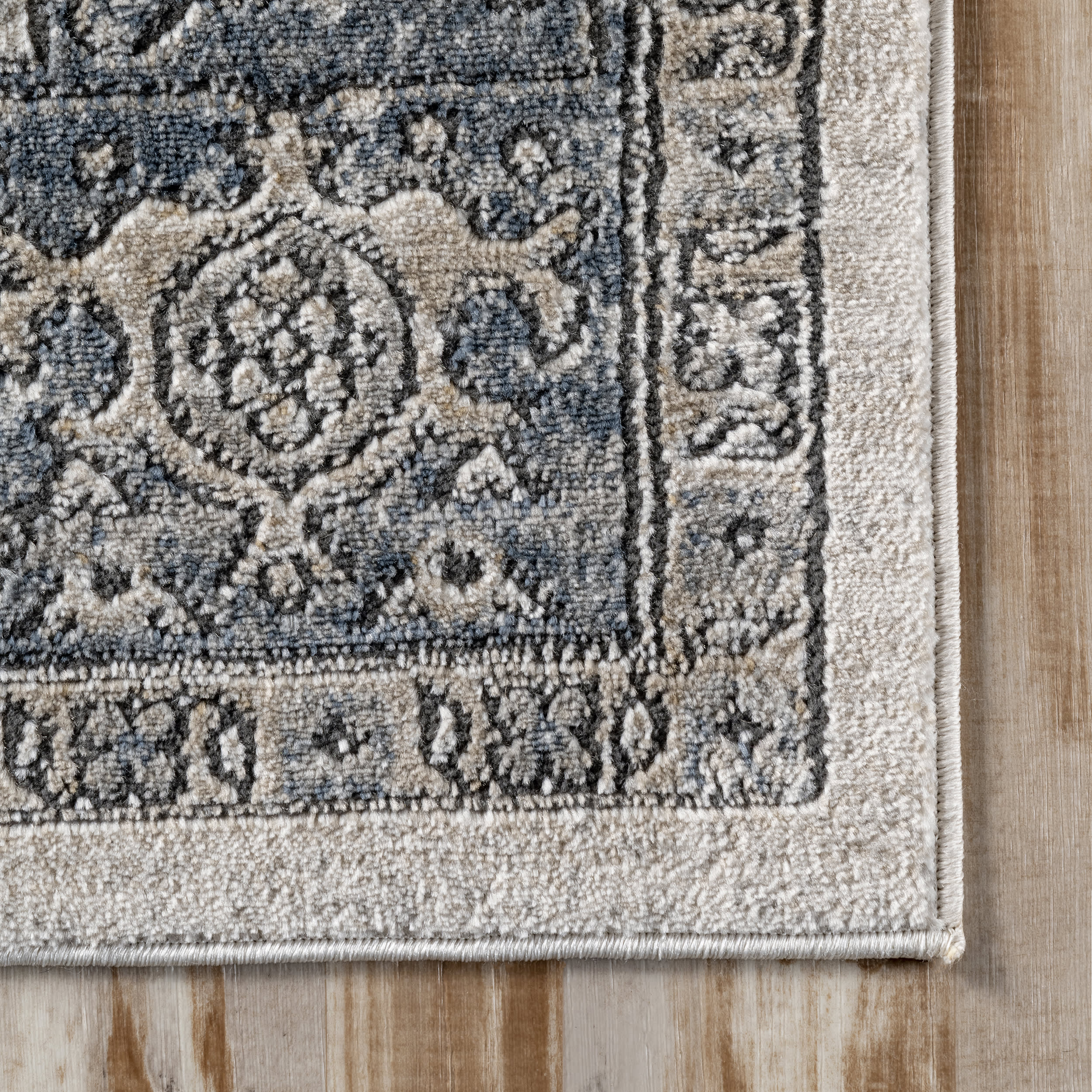 Bordered Medallion Rug | Grey - Image 3