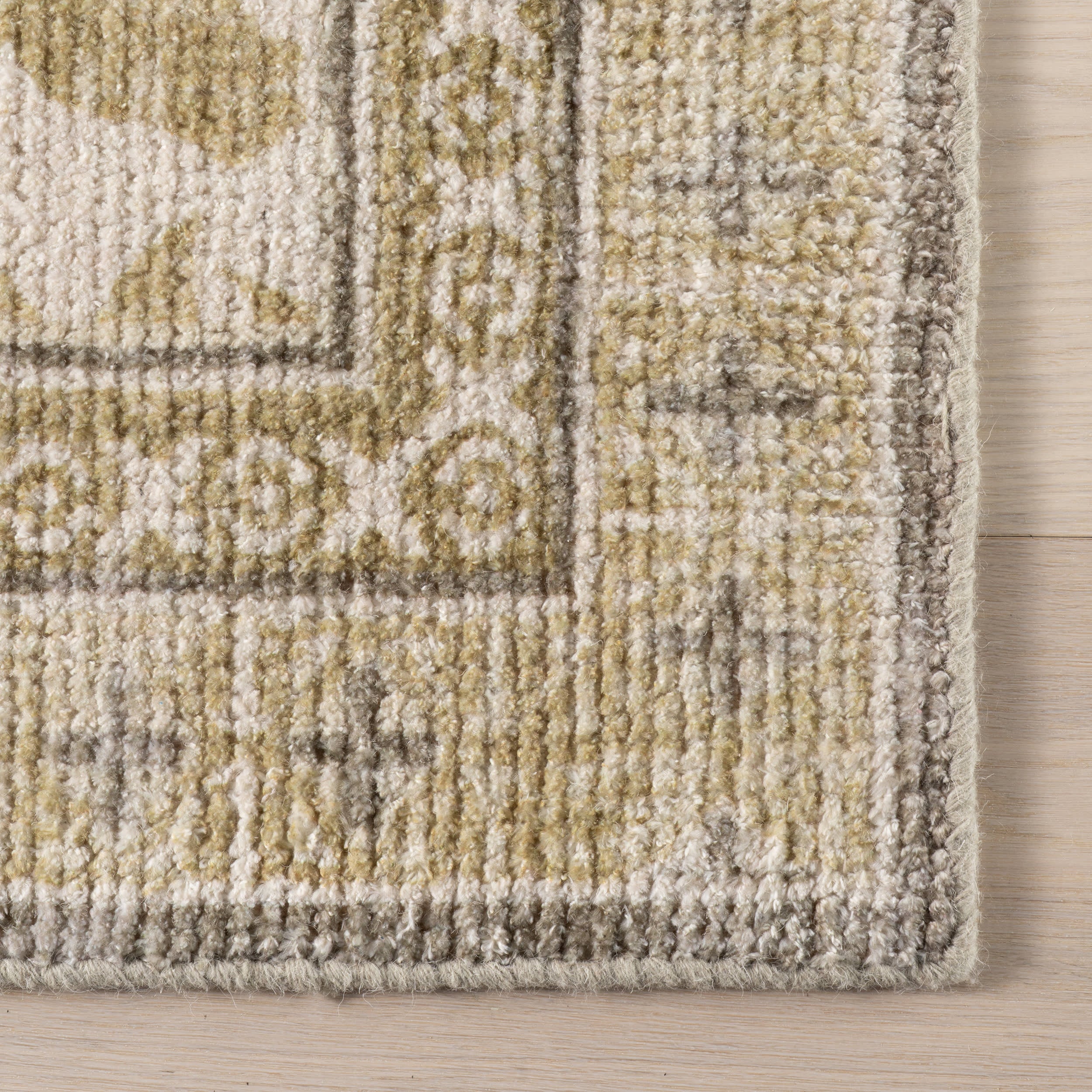 Botanica Hand Tufted Botanical Wool-Blend Rug | Olive Green - Image 4