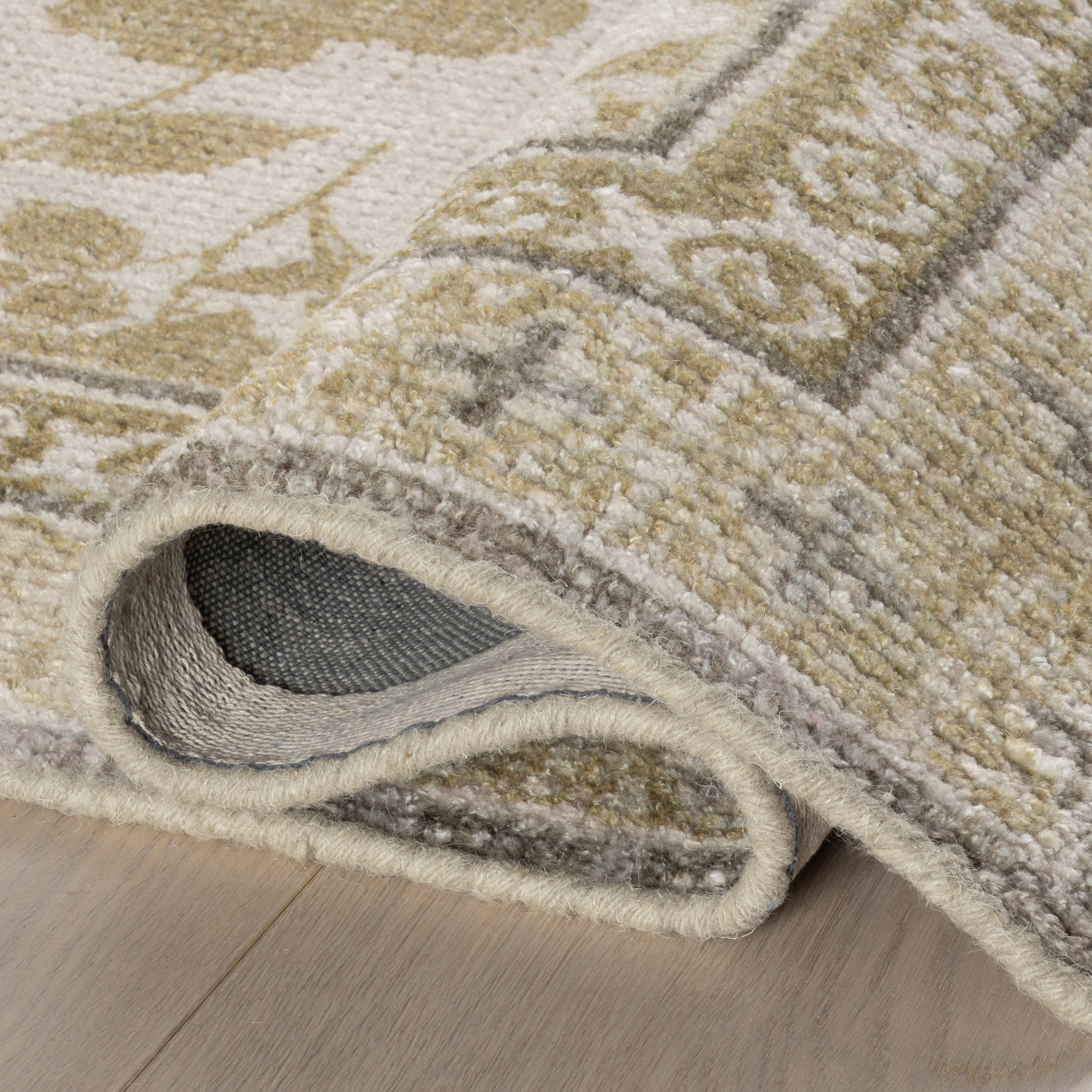 Botanica Hand Tufted Botanical Wool-Blend Rug | Olive Green - Image 7